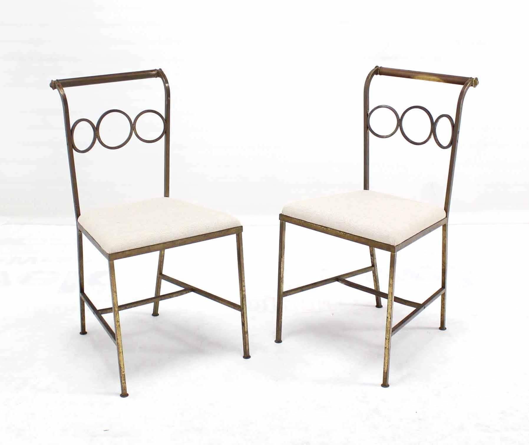 Set of Six Rare Brass Dining Side Chairs In Excellent Condition For Sale In Rockaway, NJ
