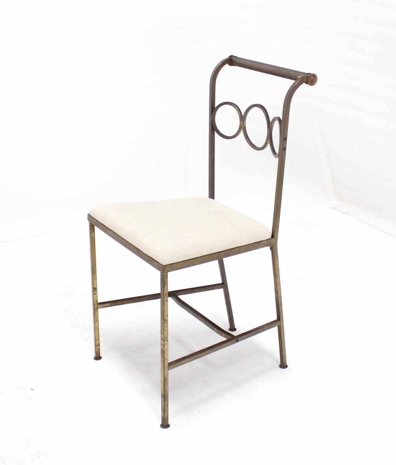 Set of Six Rare Brass Dining Side Chairs For Sale 3
