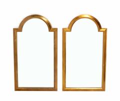 Pair of Gold LaBarge Rectangle Arch Top Mirrors