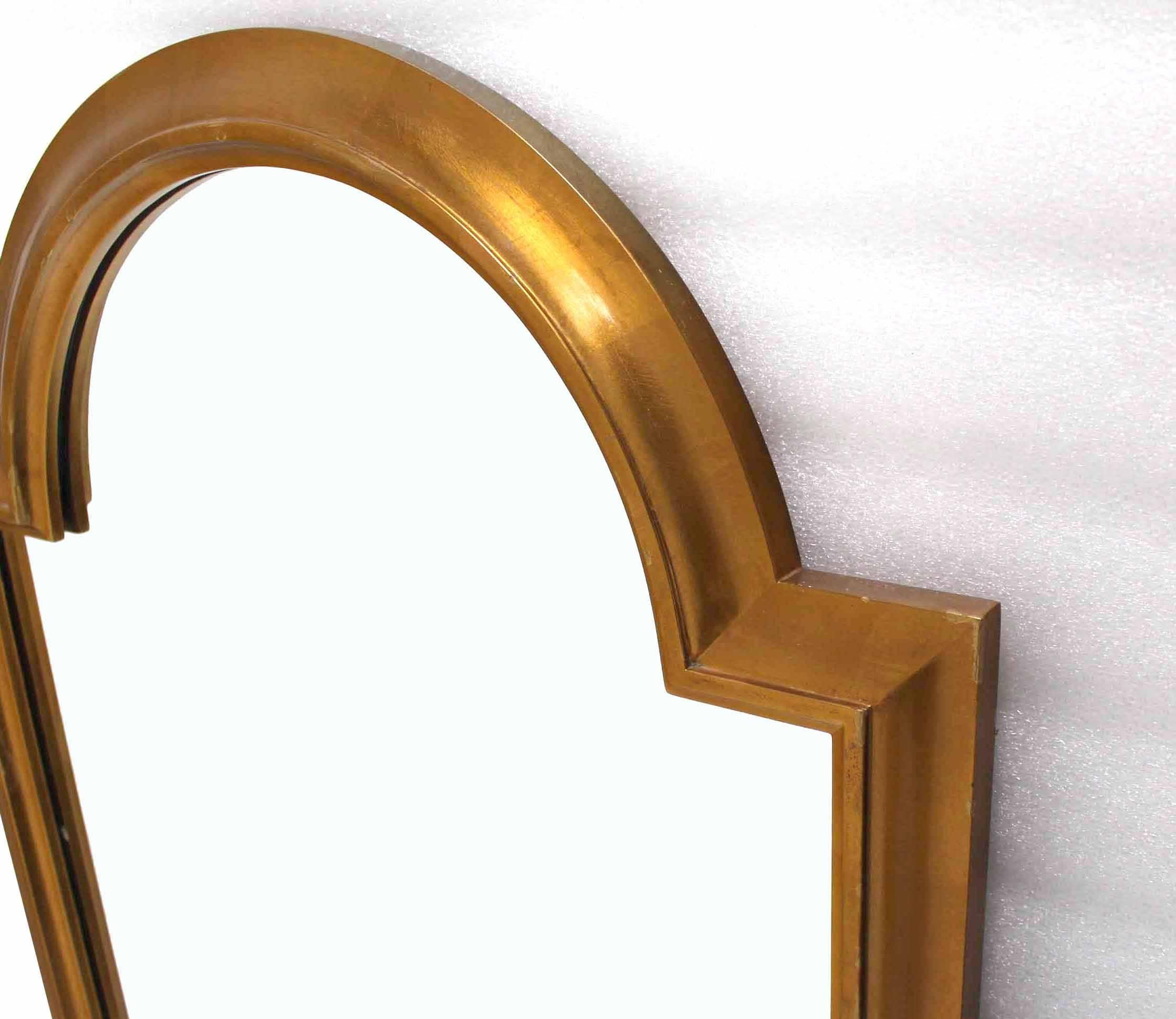 Pair of Gold LaBarge Rectangle Arch Top Mirrors In Excellent Condition In Rockaway, NJ