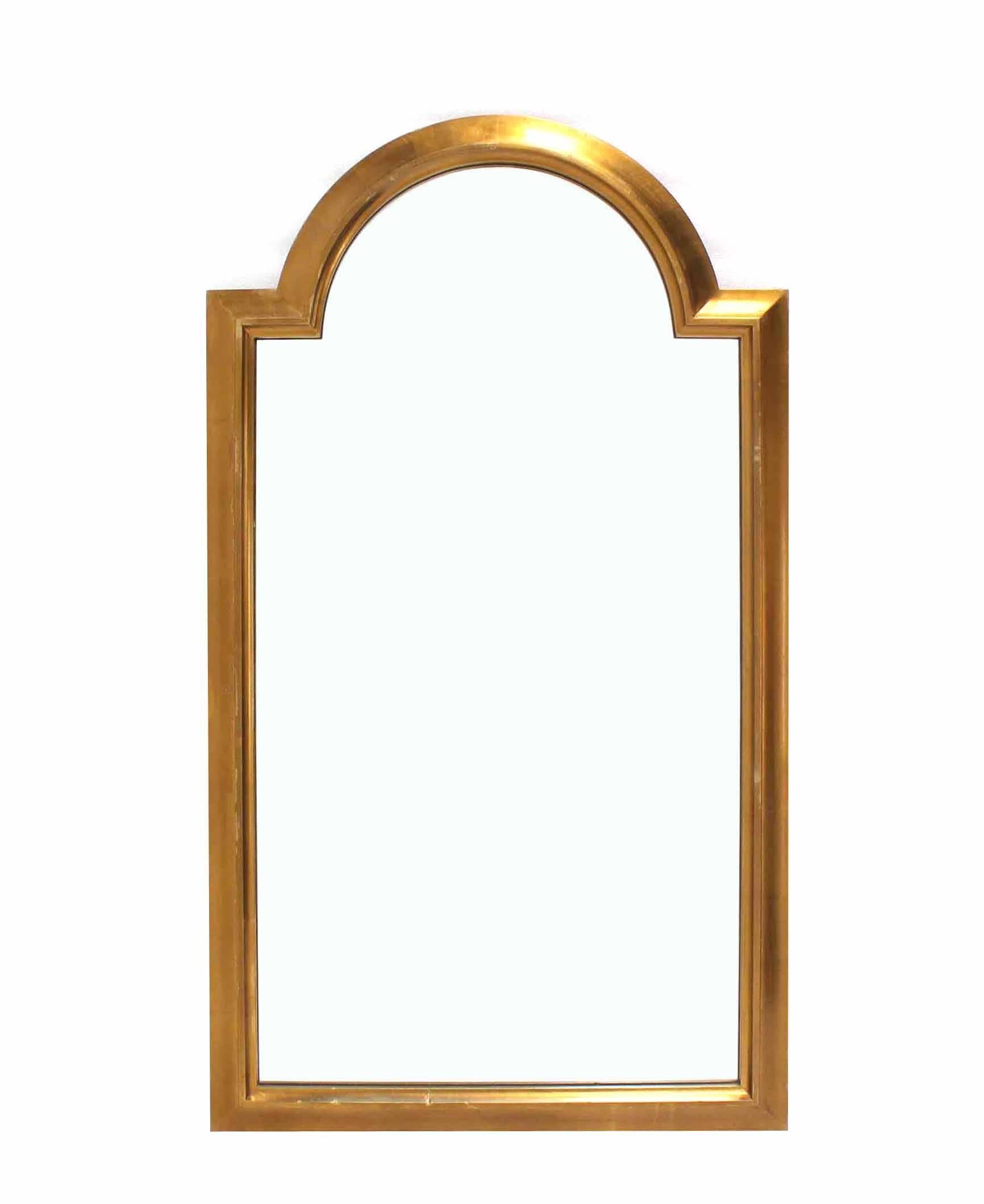 Pair of Gold LaBarge Rectangle Arch Top Mirrors 1