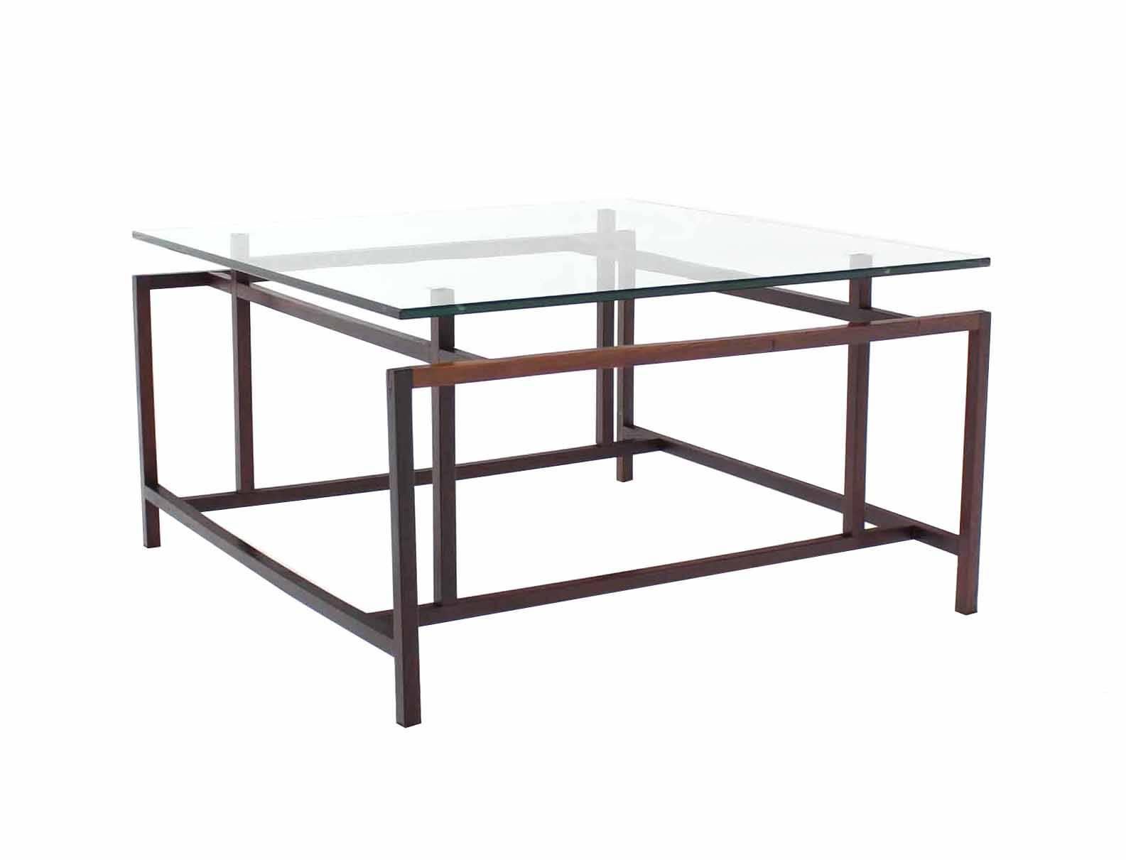 square glass top coffee table with metal base