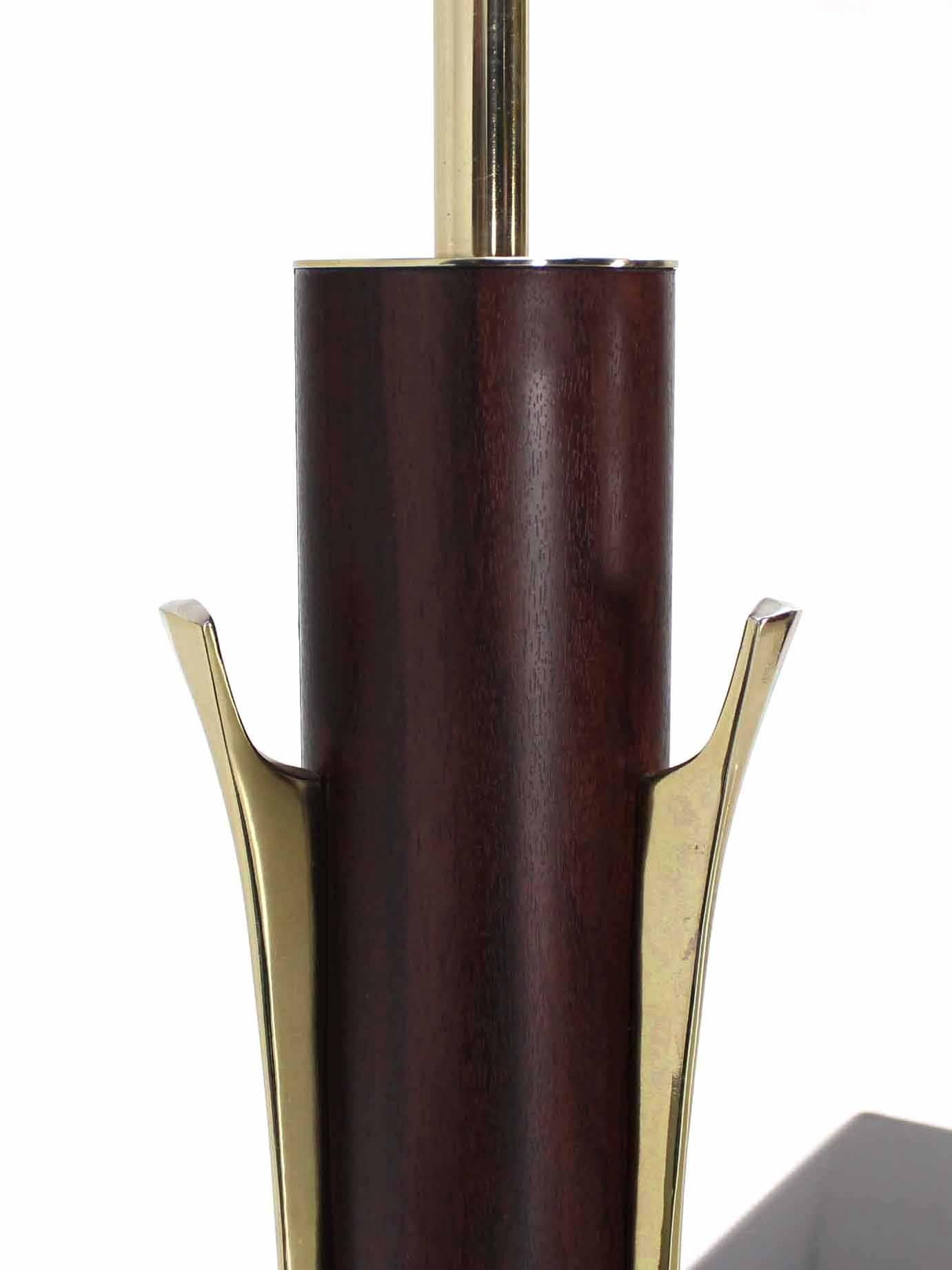Brass Mid-Century Tripod Base Table Lamp by Laurel For Sale