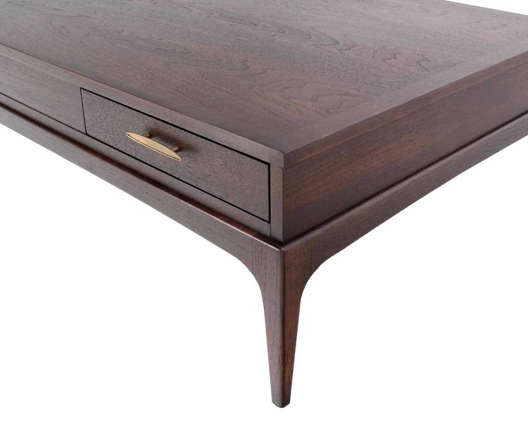 Large Rectangle One-Drawer Walnut Coffee Table For Sale at ...