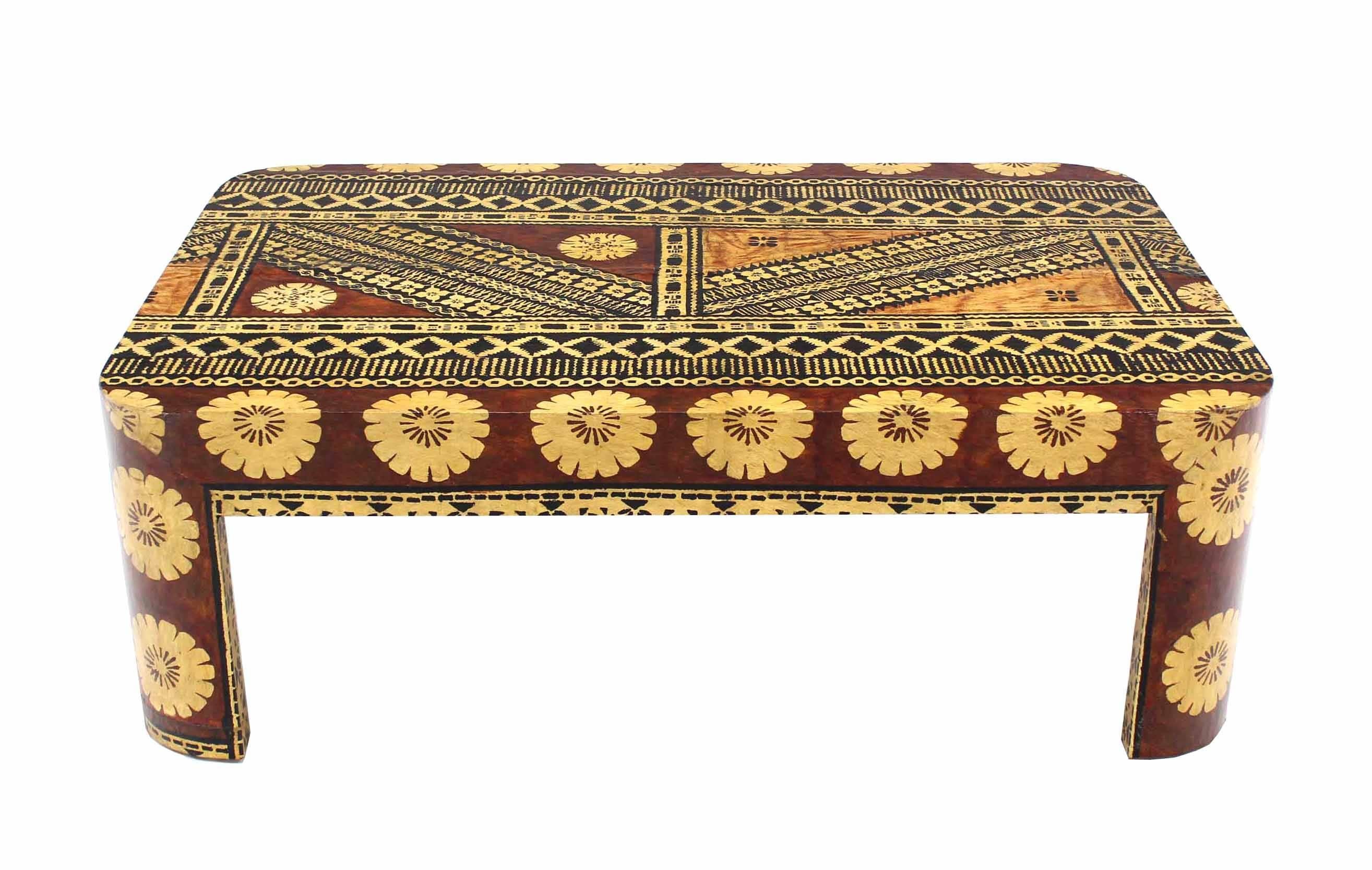 Very nice large Mid-Century Modern artist decorated coffee table.