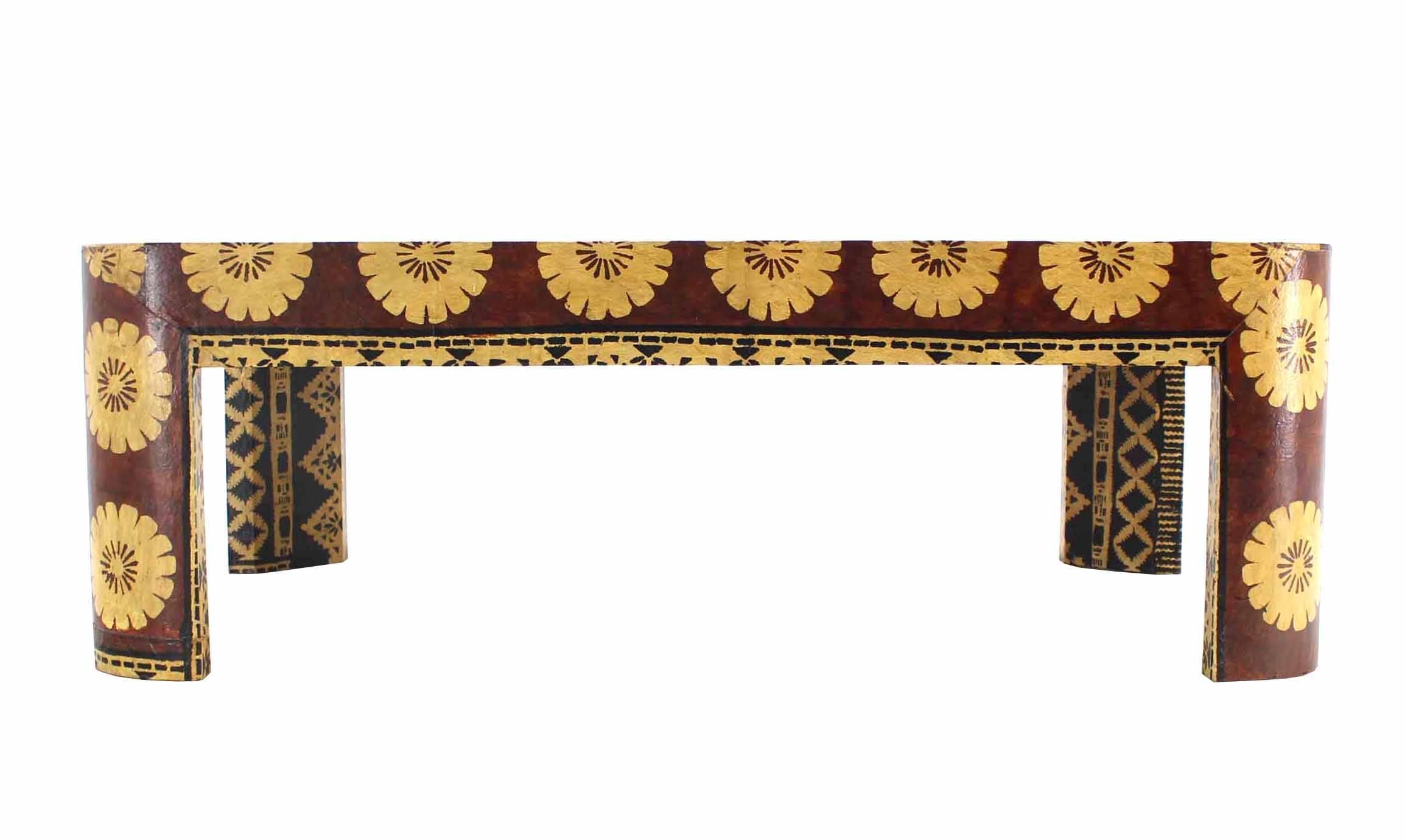 Large Mid-Century Modern Decorated Art Decoareted Coffee Table 1