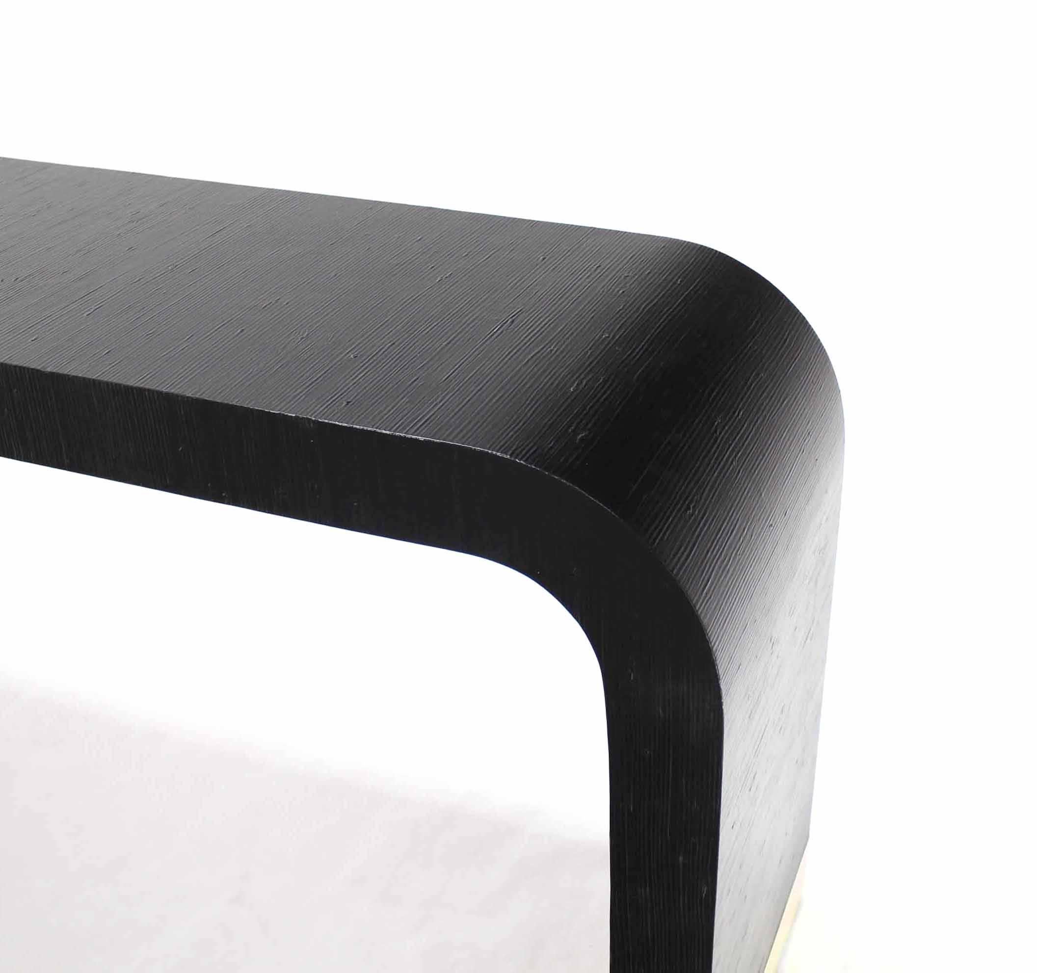 Mid-Century Modern Midcentury Staple-Shape Black Lacquer Console Table