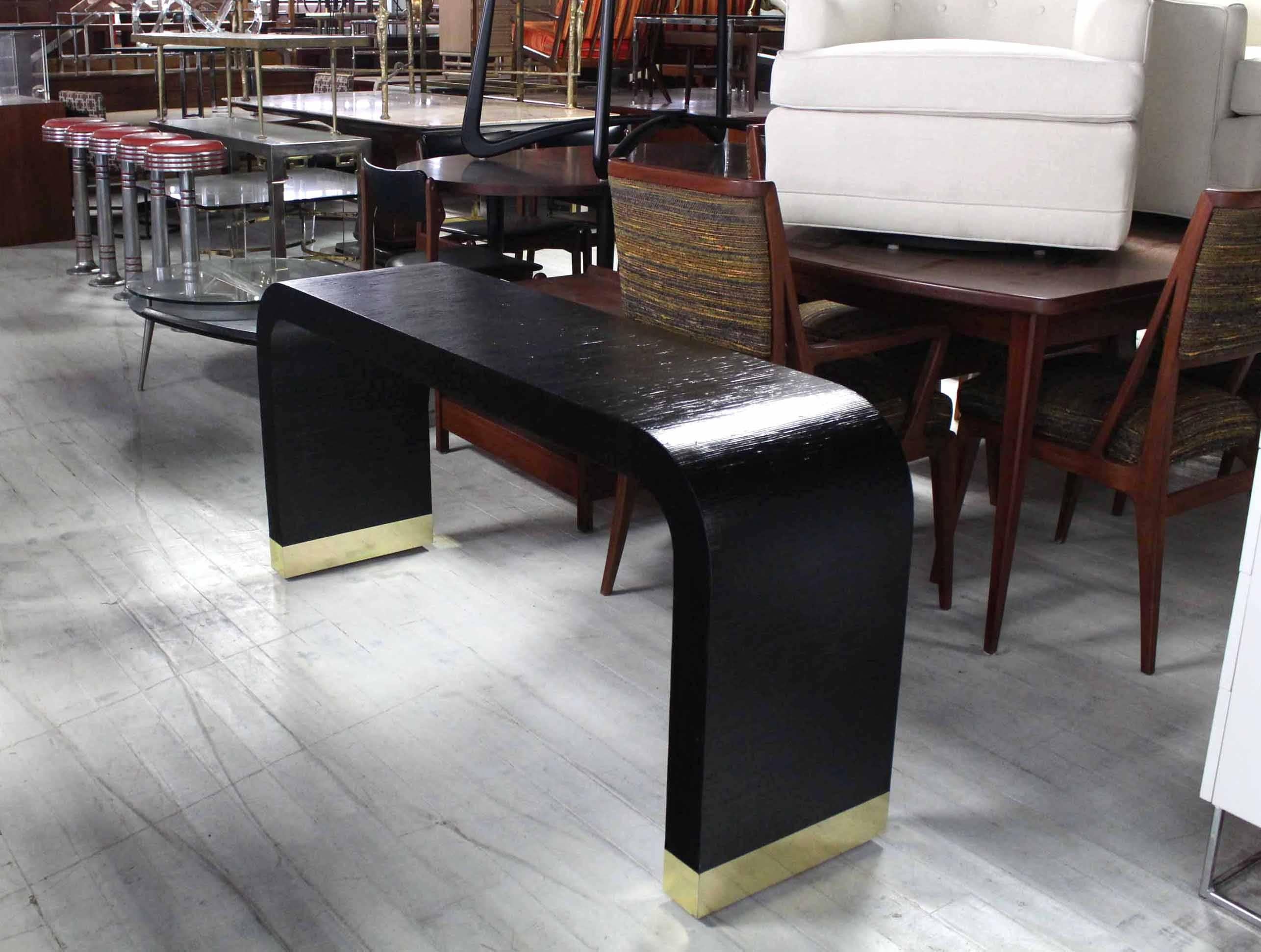 black lacquered console table
