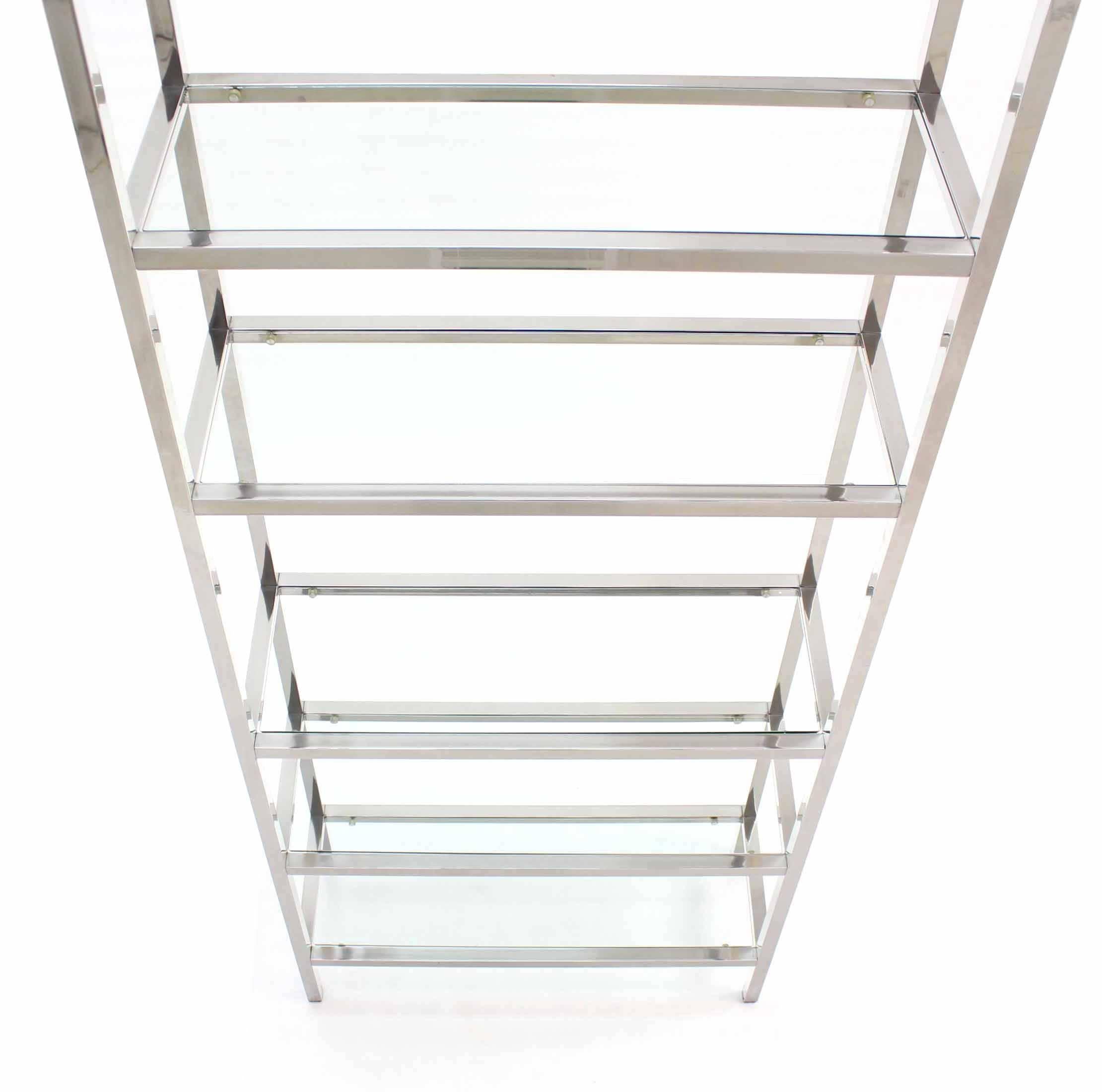 chrome etagere glass shelves