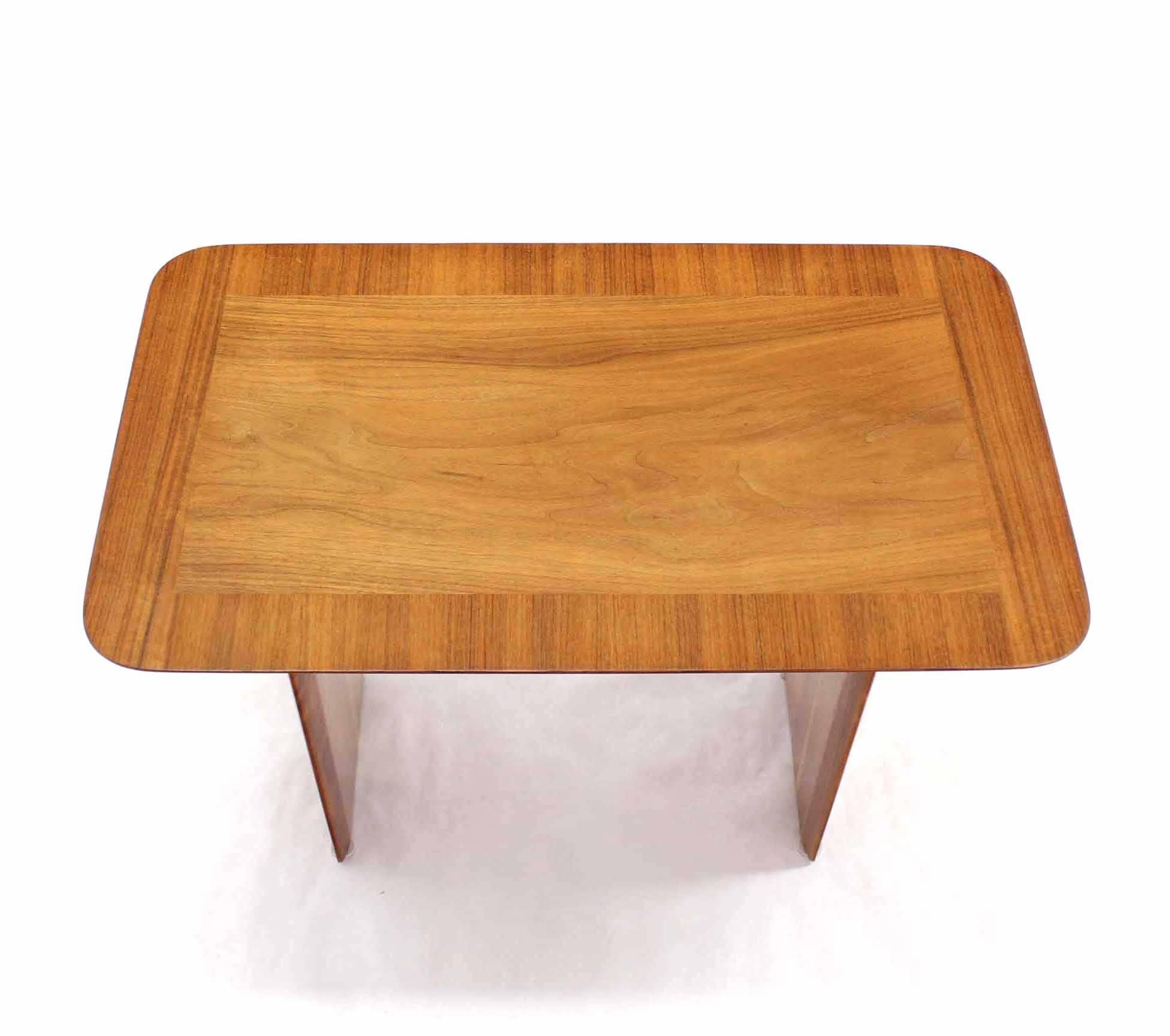 Lacquered Widdicomb Banded Mid Century Modern Side Table Tapered Walnut Leg For Sale