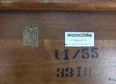 Widdicomb Banded Mid Century Modern Side Table Tapered Walnut Leg