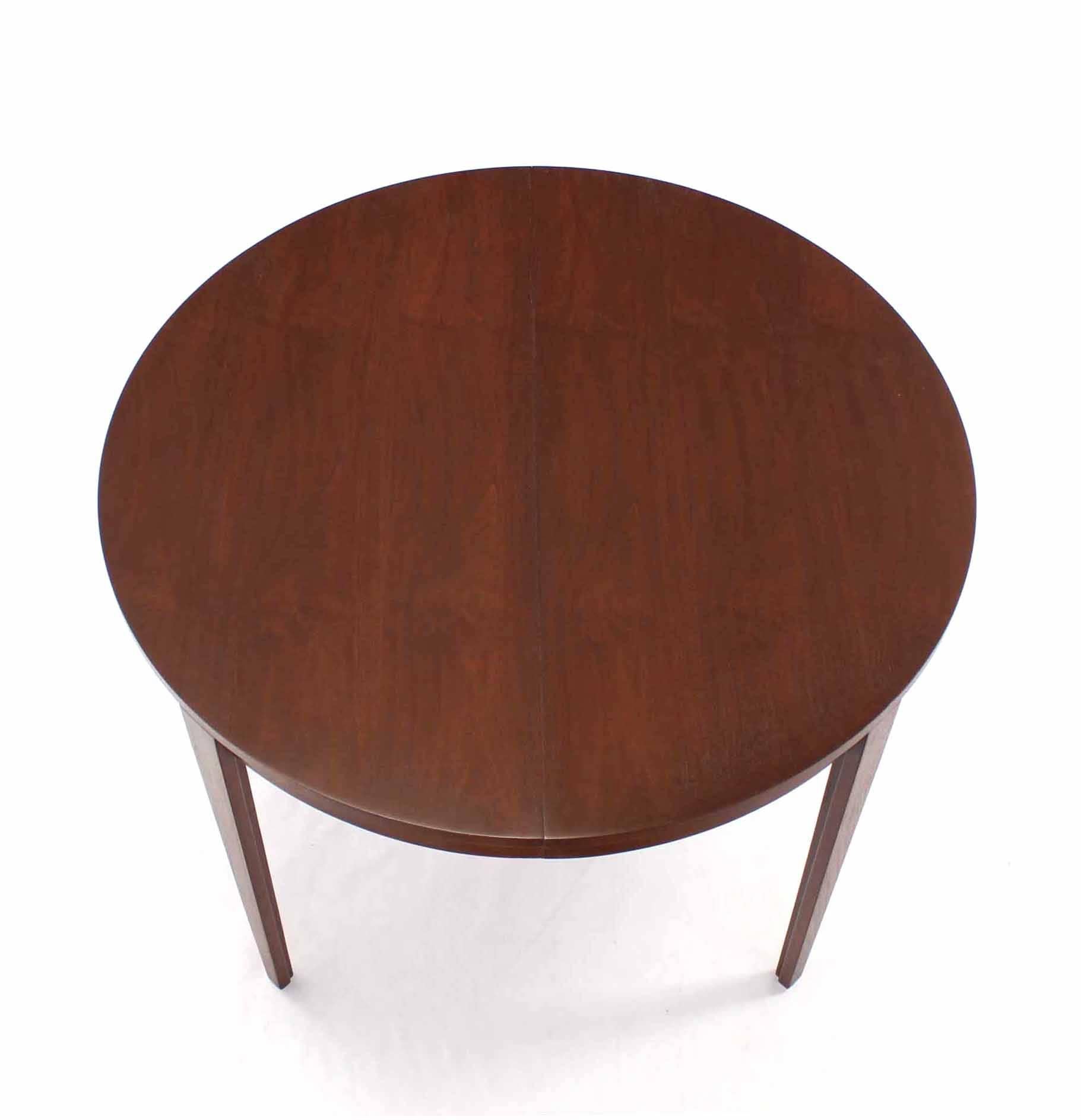 Mid-Century Modern Round Dunbar Dining Conference Table  Four Extension Leaves