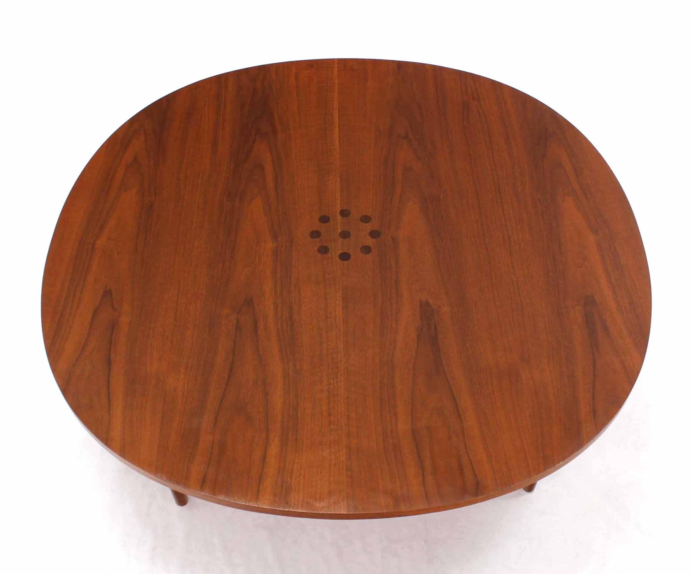 Walnut Coffee Table with Accents Pattern in the Center 2
