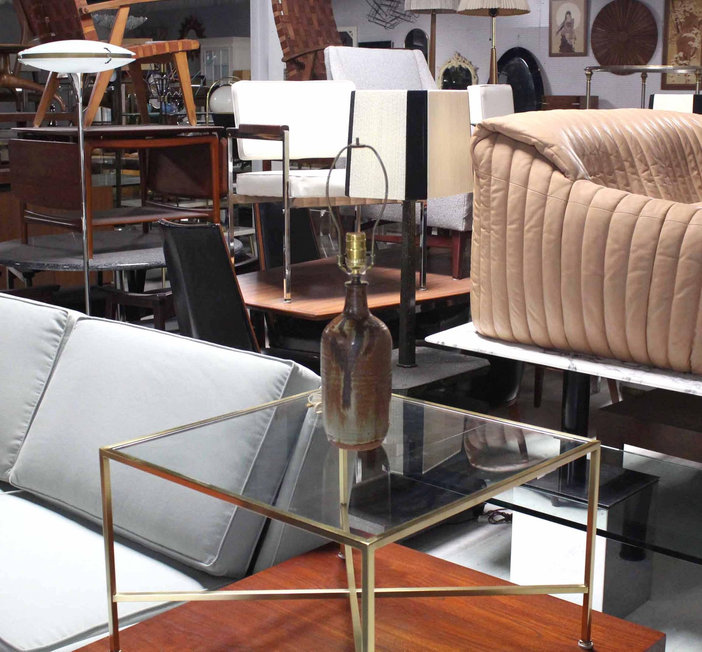 Mid-Century Modern Art Pottery Ceramic Table Lamp For Sale