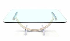 Thick Glass Top Dining Conference Table in  Romeo Rega Style