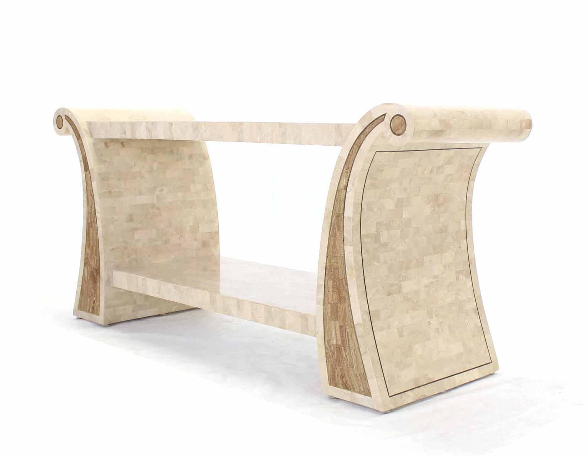 Maitland Smith Tessellated Stone Veneer Console Table In Excellent Condition In Rockaway, NJ