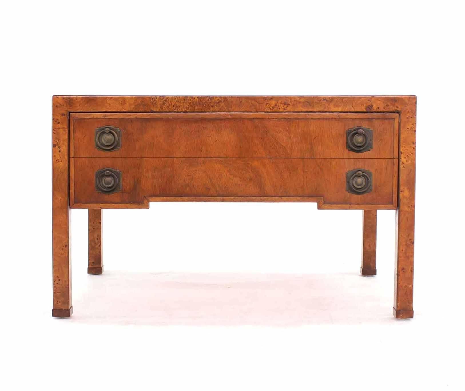 American Burl Wood One Drawer Hall Table