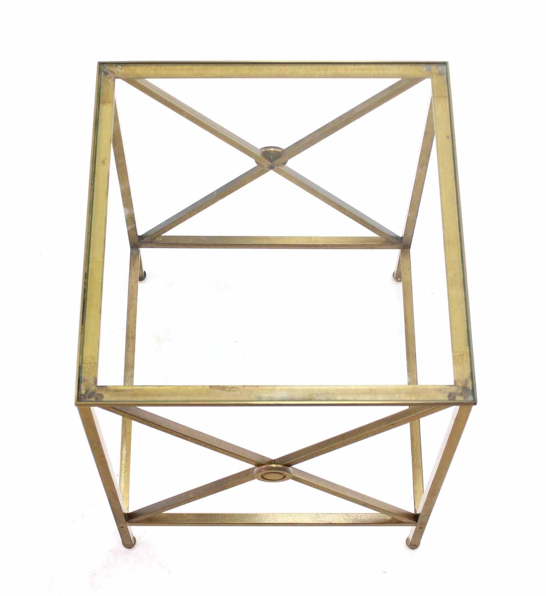 brass cube side table