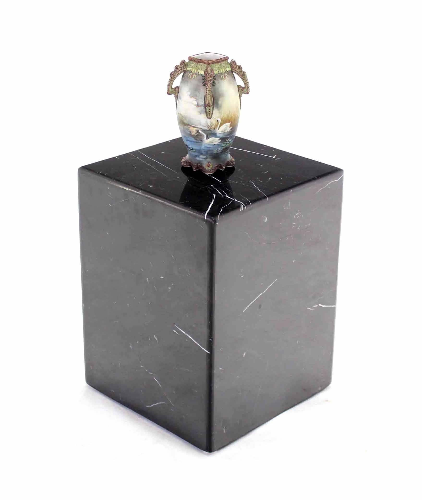 Very nice vintage black marble cube shape pedestal or a side table.