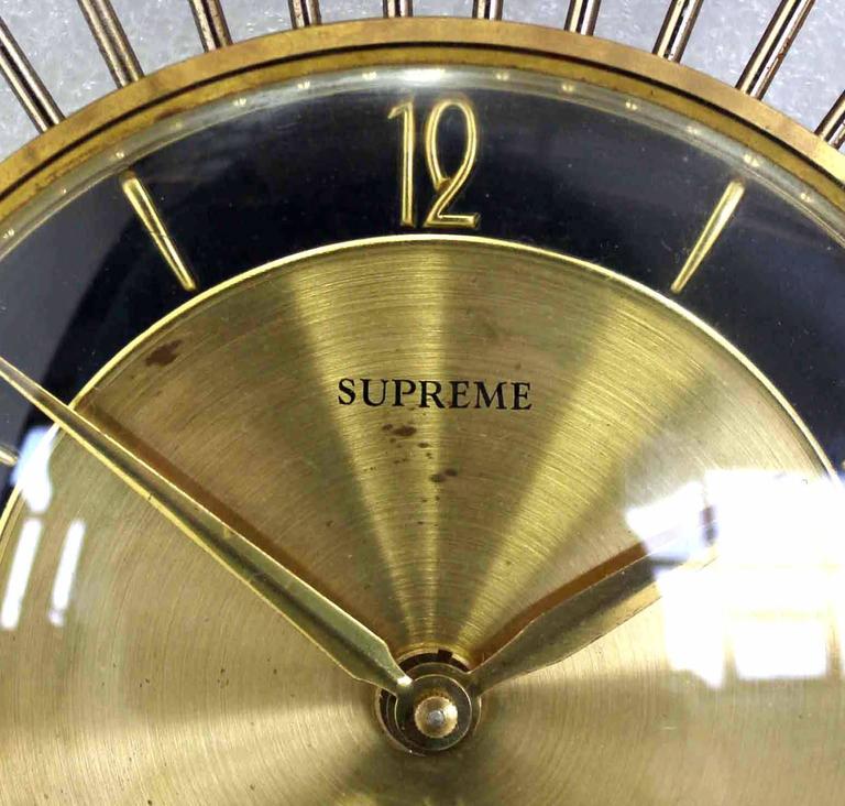 Beautiful Walnut Sunburst Mechanical Wind Up Wall Clock at 1stDibs