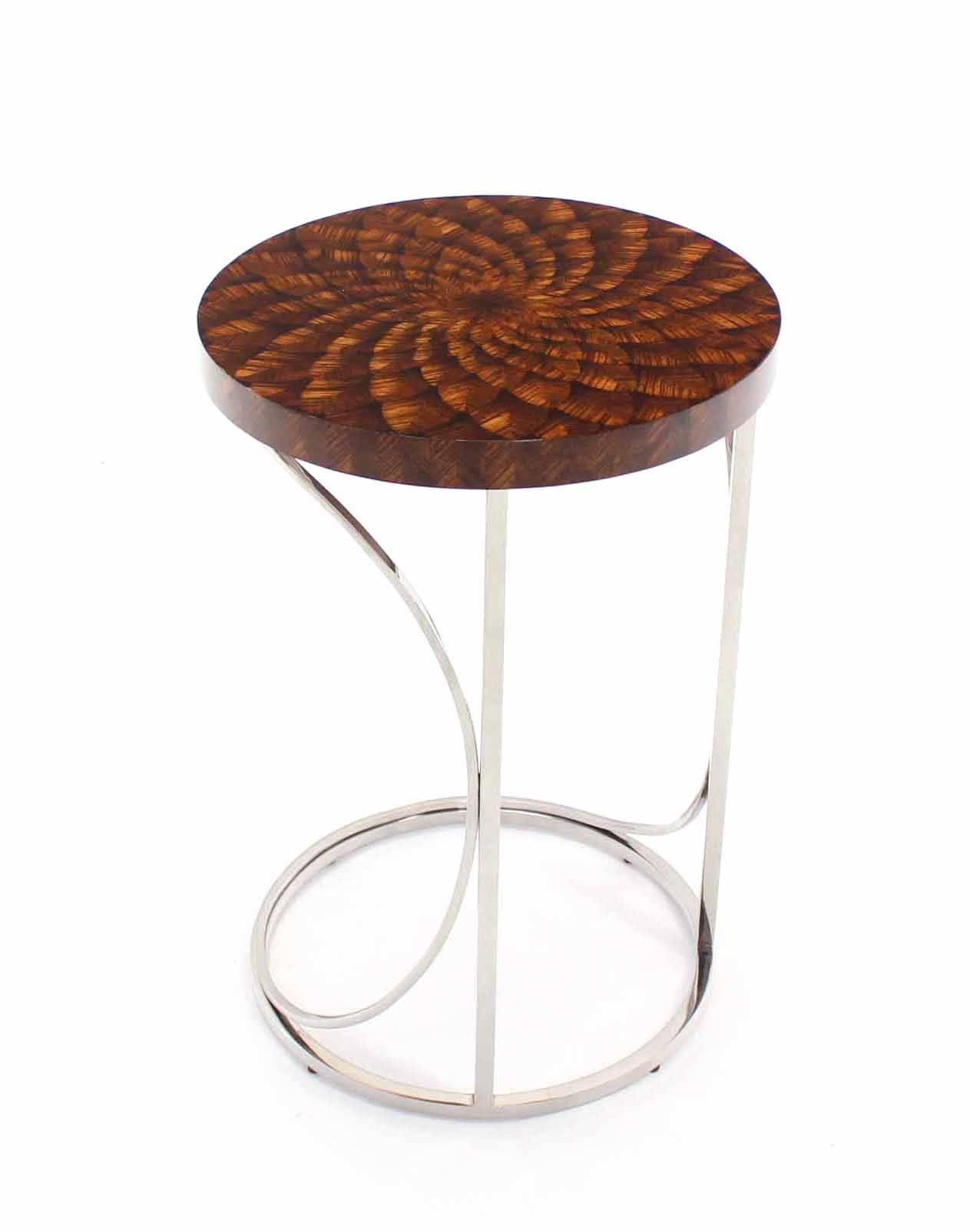 Chrome Set of Two Round Nesting Tables