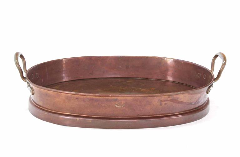 Large Oval, Hammered Copper Serving Dish or Tray at 1stDibs