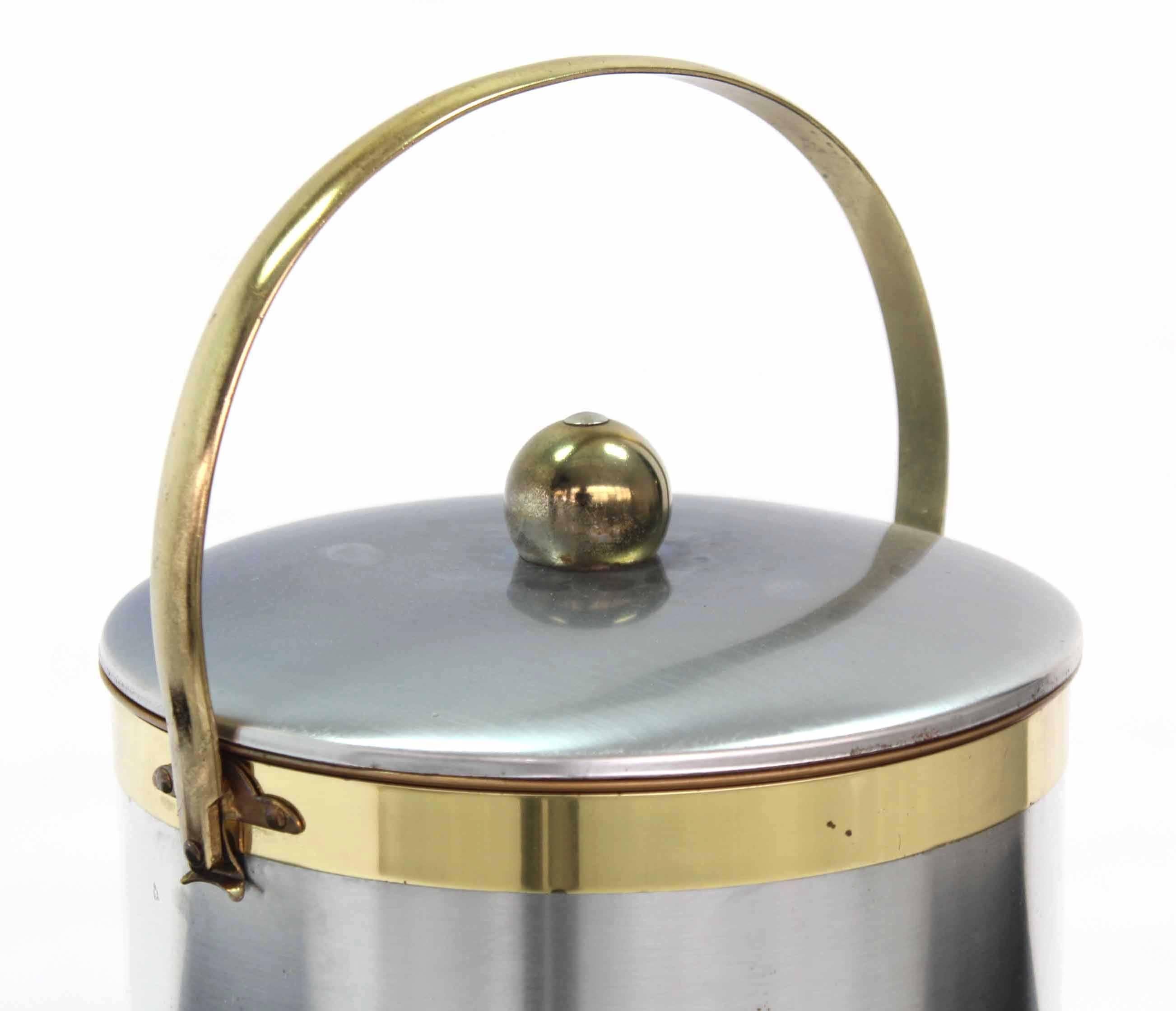 Brass Mid-Century Modern Ice Bucket