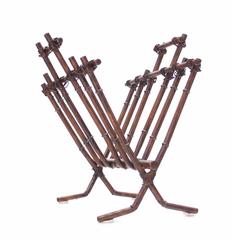 Porte-revues vintage en faux bambou
