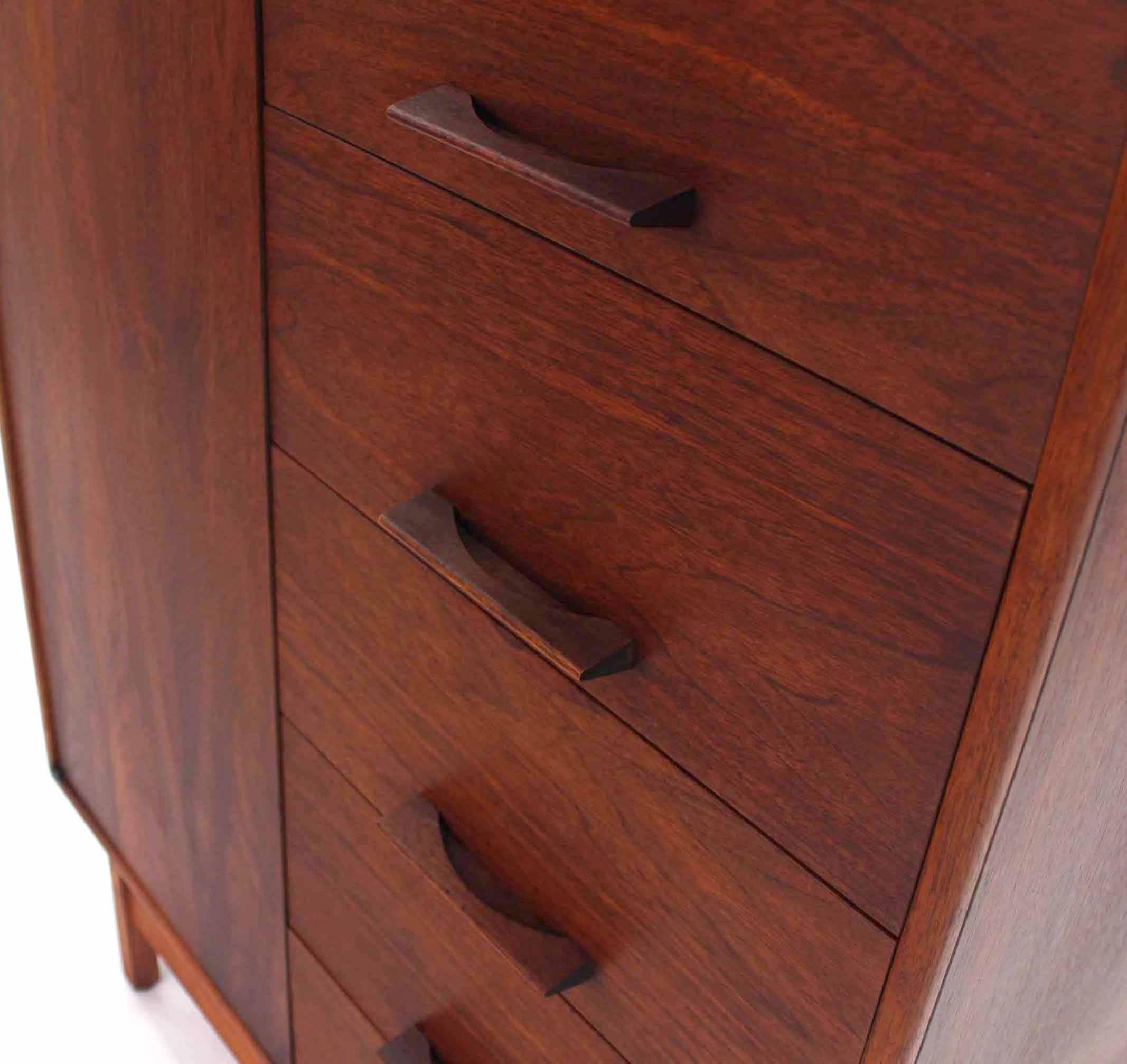 Mid-Century Modern Danish Modern Oiled Walnut Chifferobe Dresser Chest of 7 Drawers