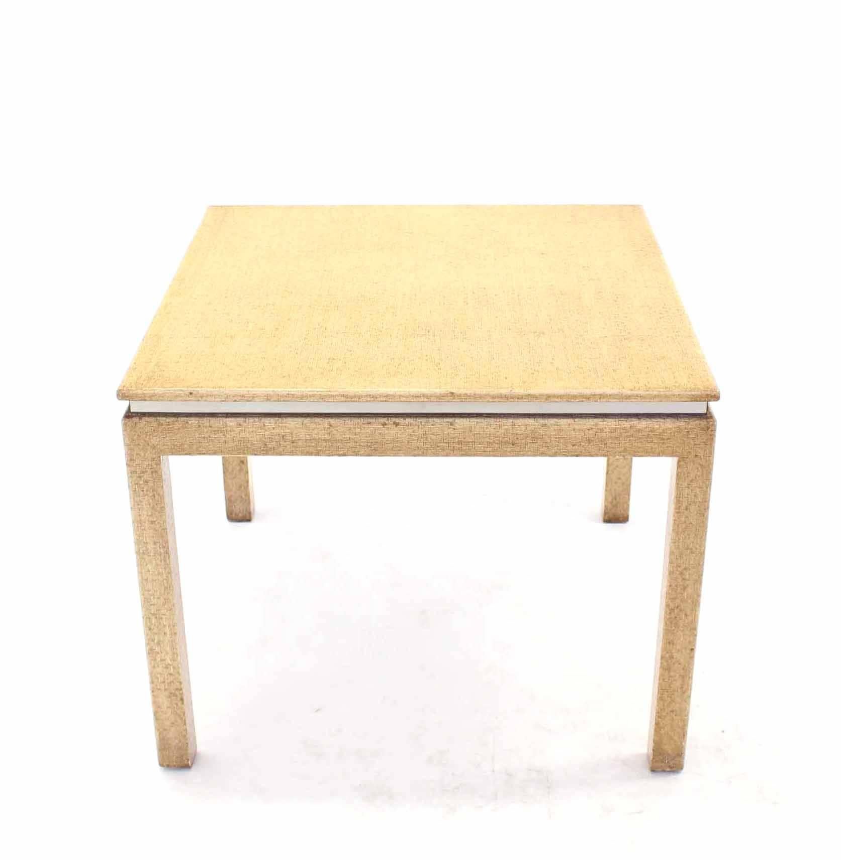 Nice Mid-Century Modern grass cloth square game table.