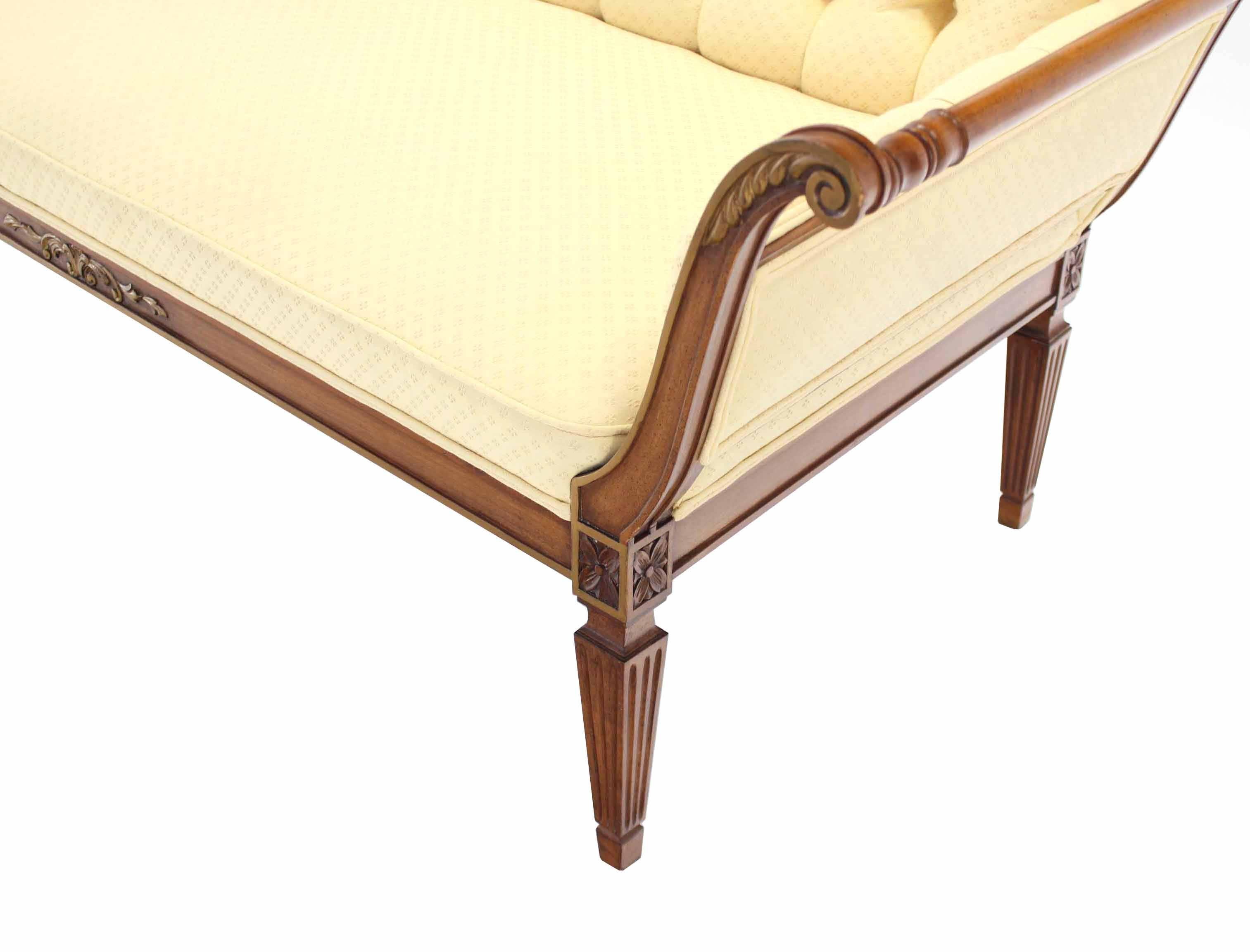 Pair of Regency Style Sofas or Loveseats Gold Upholstery In Good Condition In Rockaway, NJ