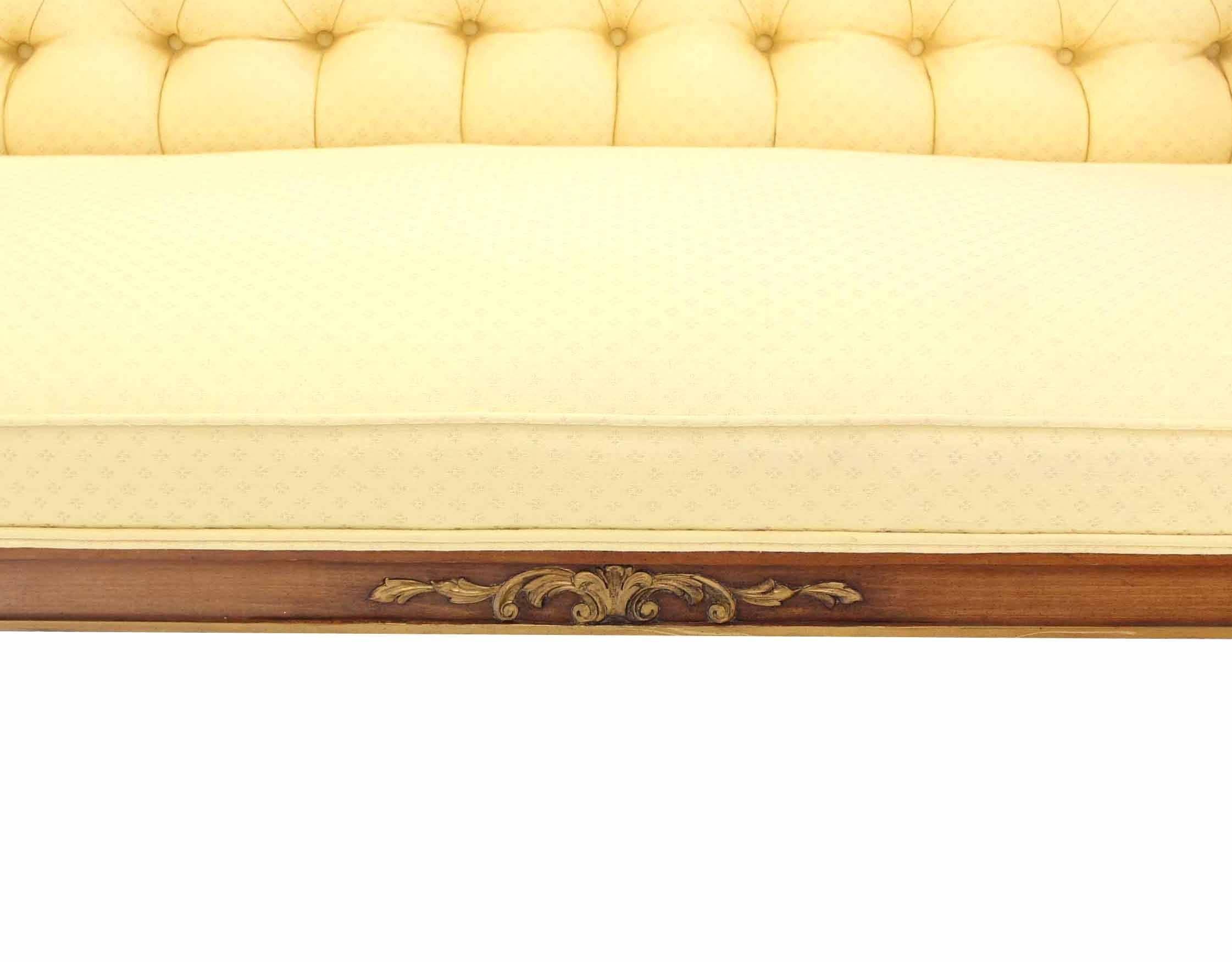 Pair of Regency Style Sofas or Loveseats Gold Upholstery 2