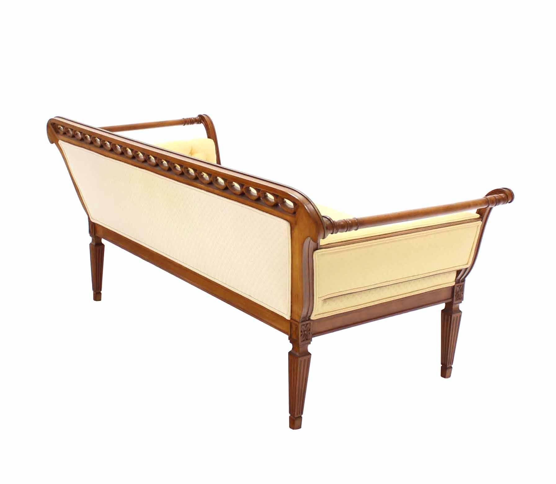 Pair of Regency Style Sofas or Loveseats Gold Upholstery 3