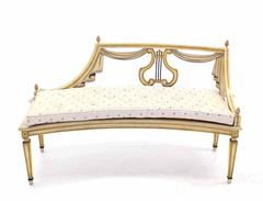 French Provincial Style Curved Bench Recamier New Upholstery