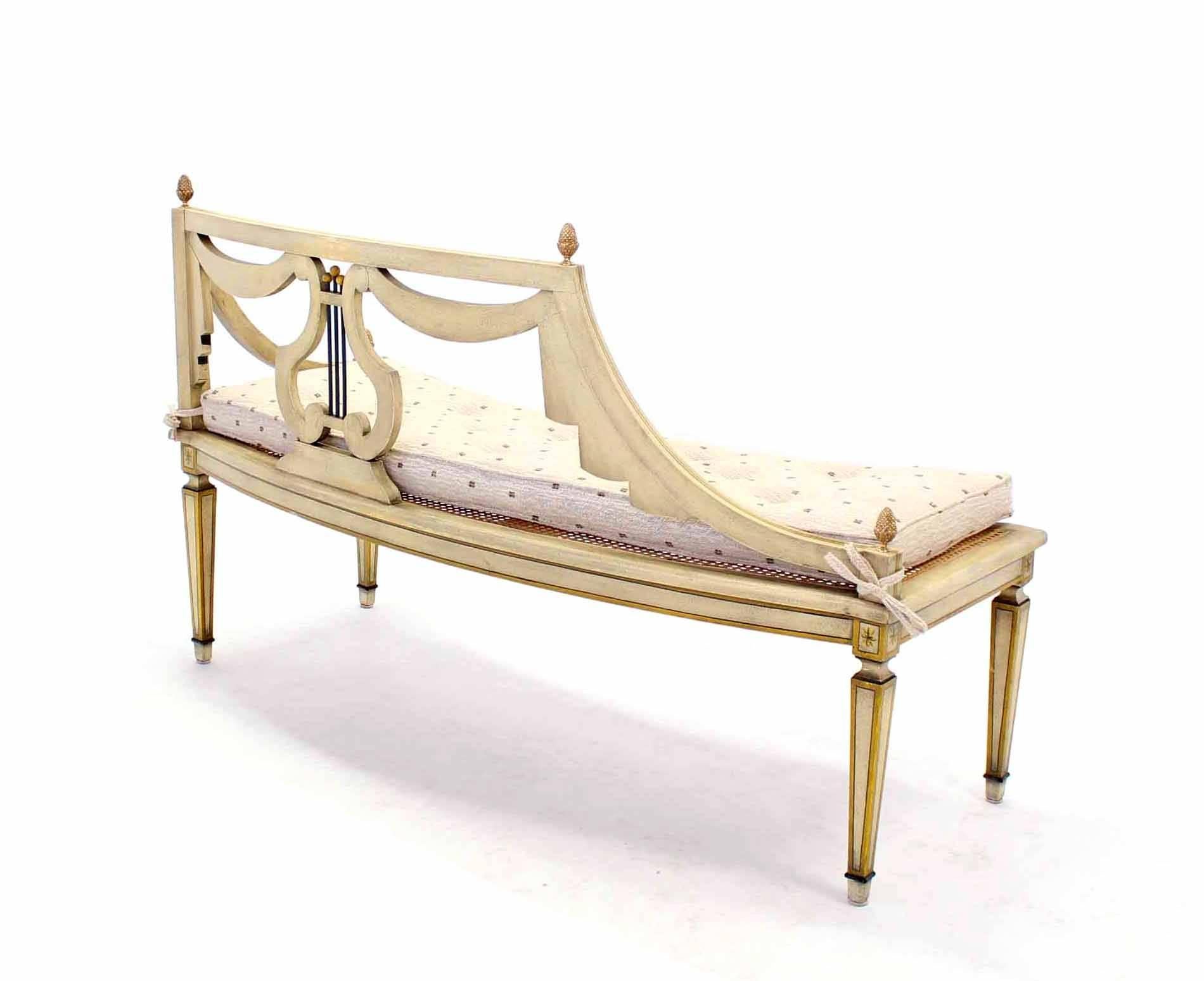 20th Century French Provincial Style Curved Bench Recamier New Upholstery For Sale