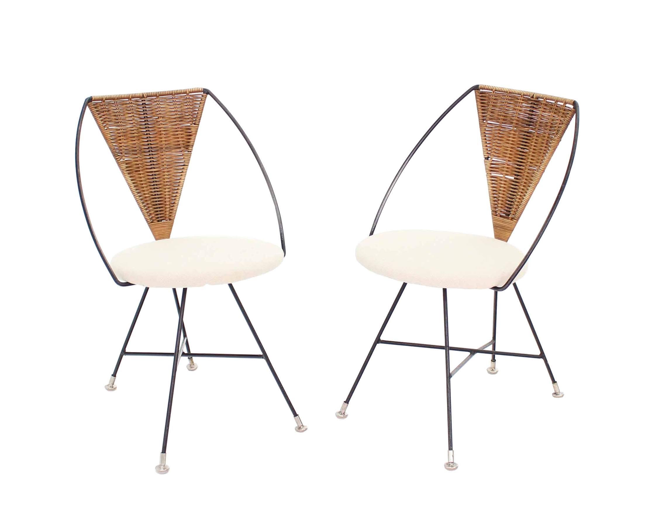 American Set of 4 Four Mid-Century Modern 'X' Base Dining Chairs