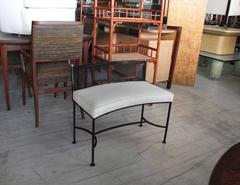 Wrought Iron Curved Bench New Upholstery