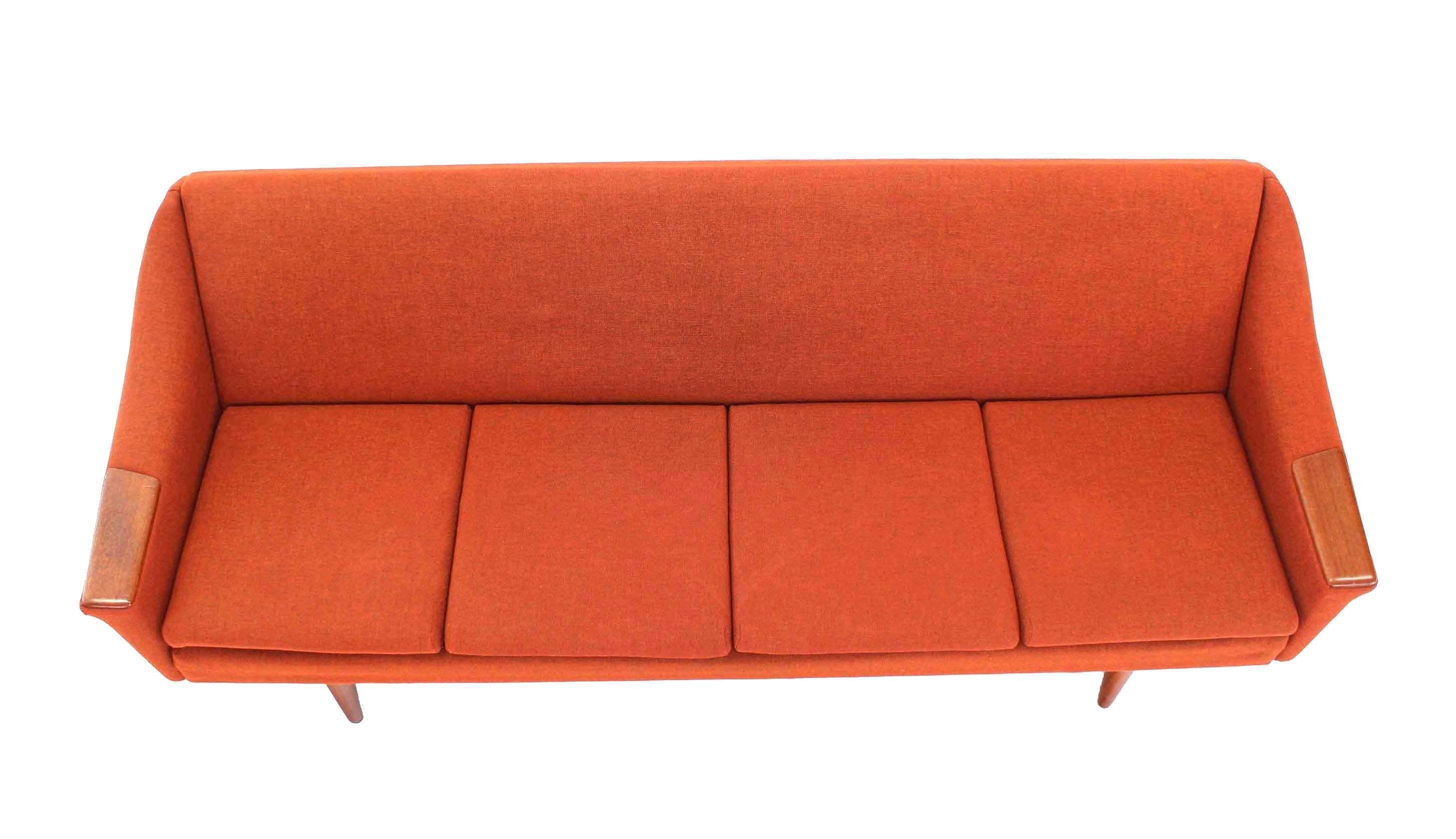 American Rare Danish Modern Convertible Brick Wool Upholstery Daybed Sofa