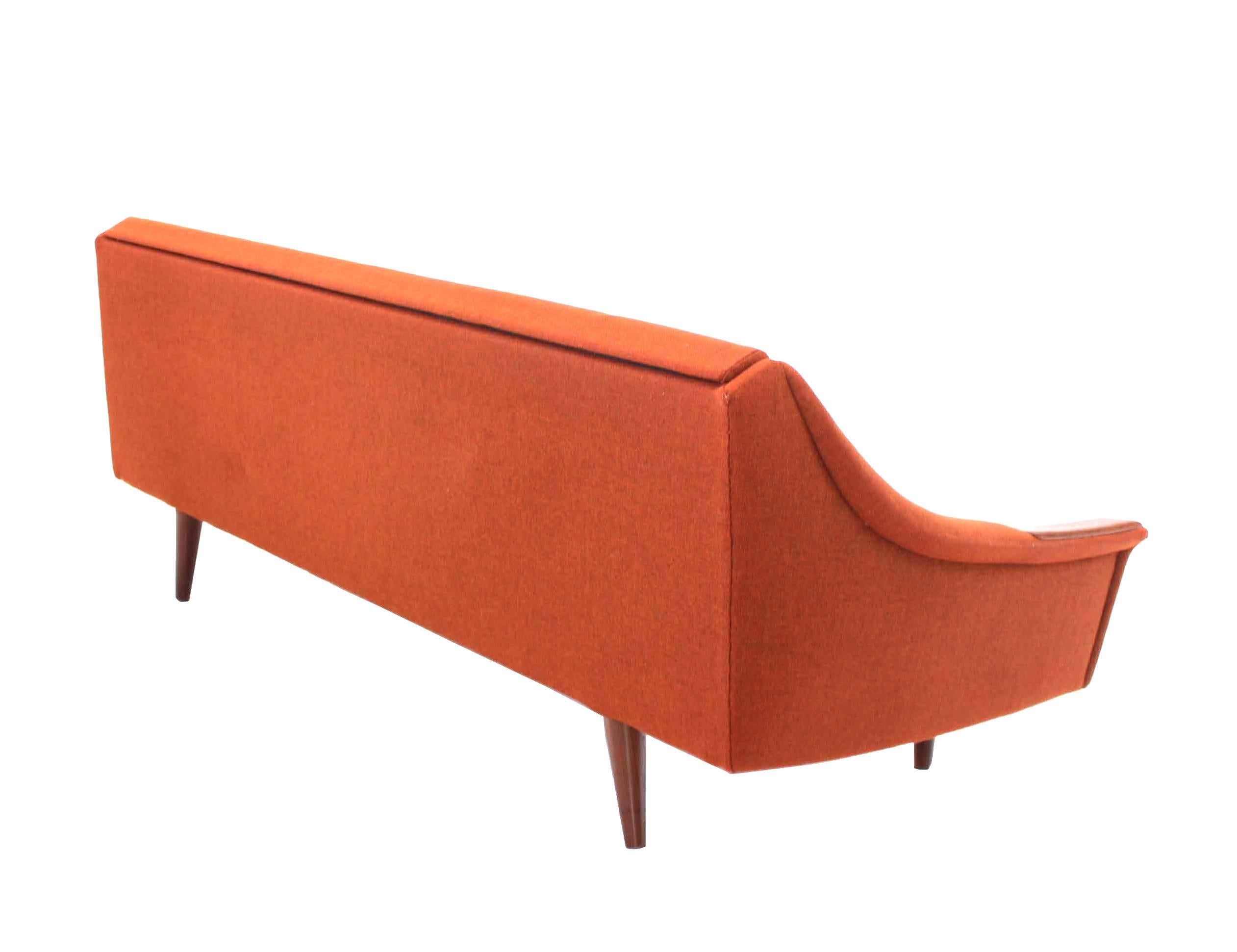 20th Century Rare Danish Modern Convertible Brick Wool Upholstery Daybed Sofa