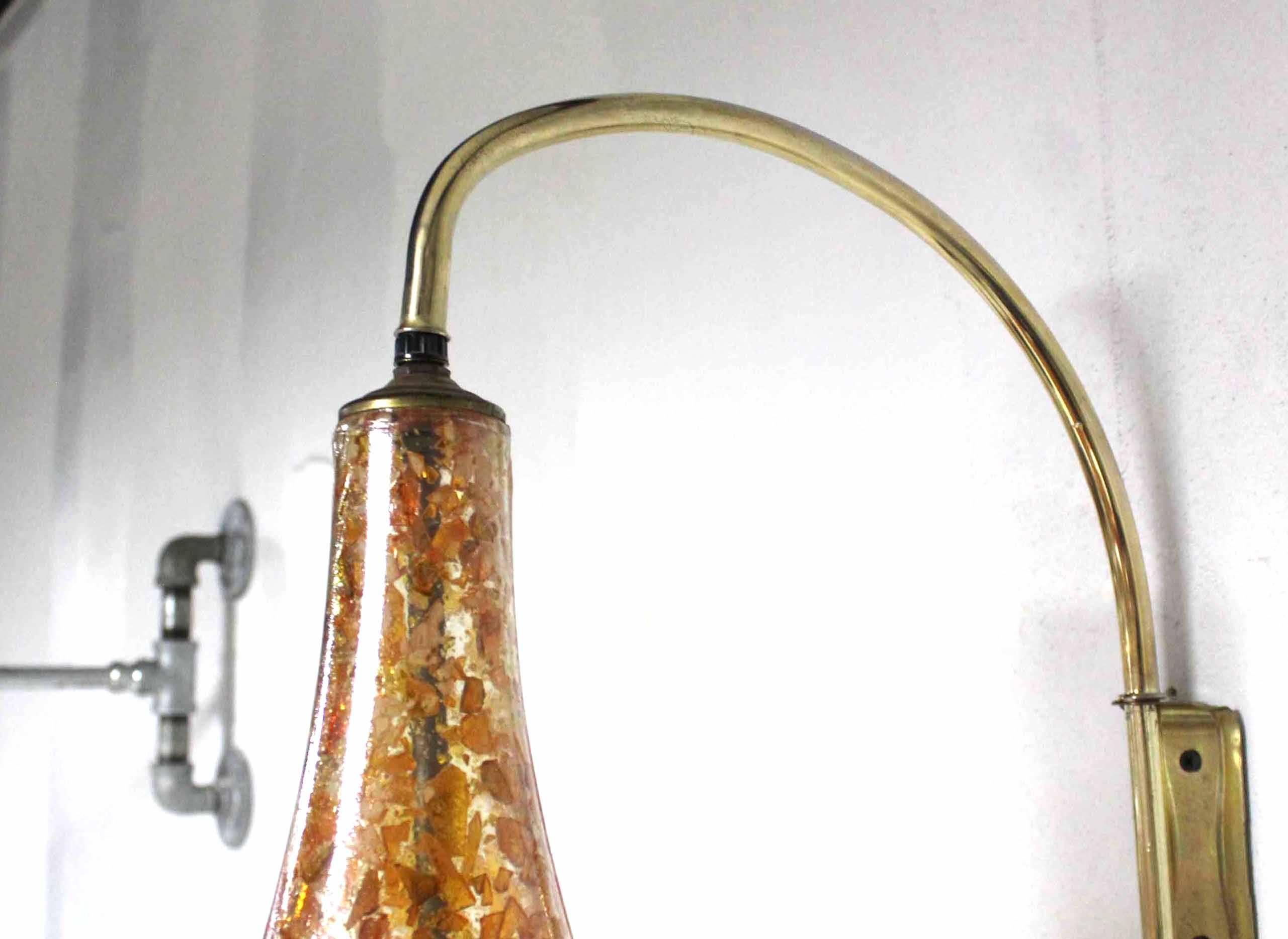 Brass Pair of Mid-Century Modern Pear Shaped Sconces For Sale