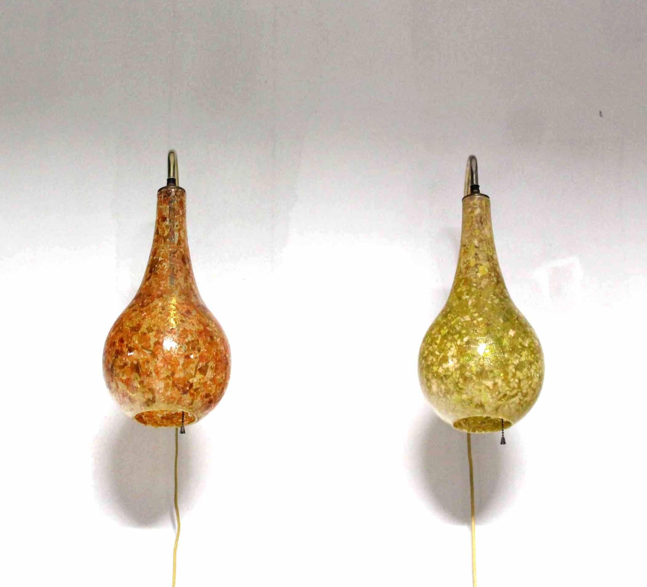Pair of Mid-Century Modern Pear Shaped Sconces For Sale 1