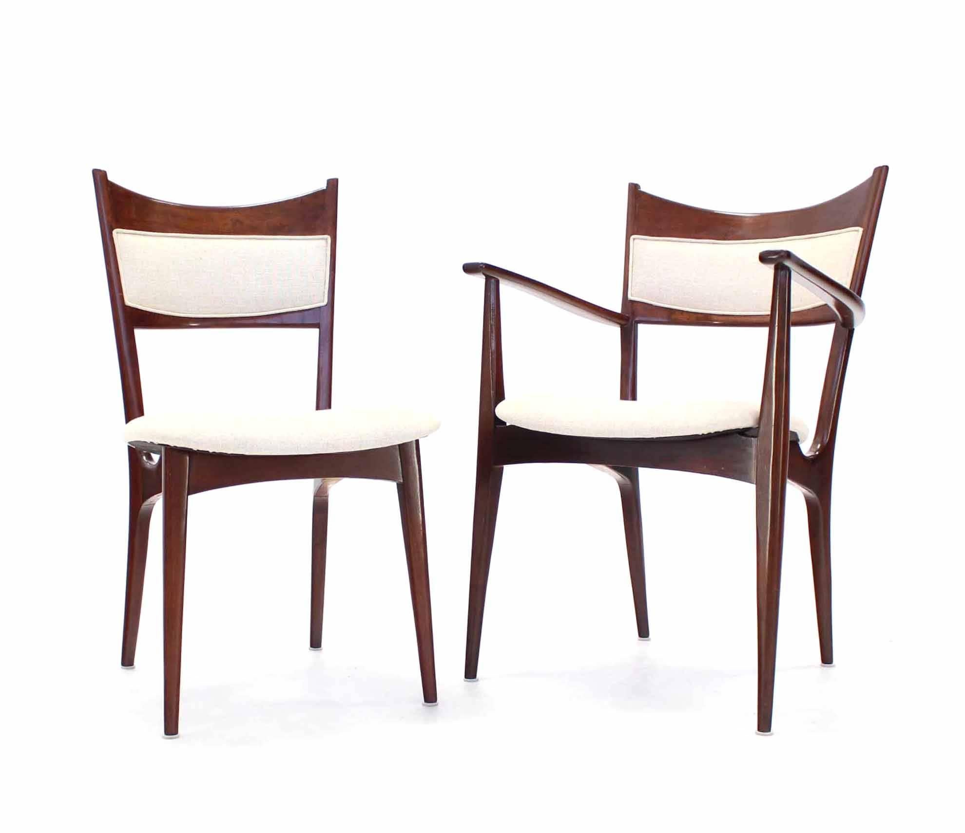 Set of Six Italian Modern Dining Chairs with New Upholstery 1