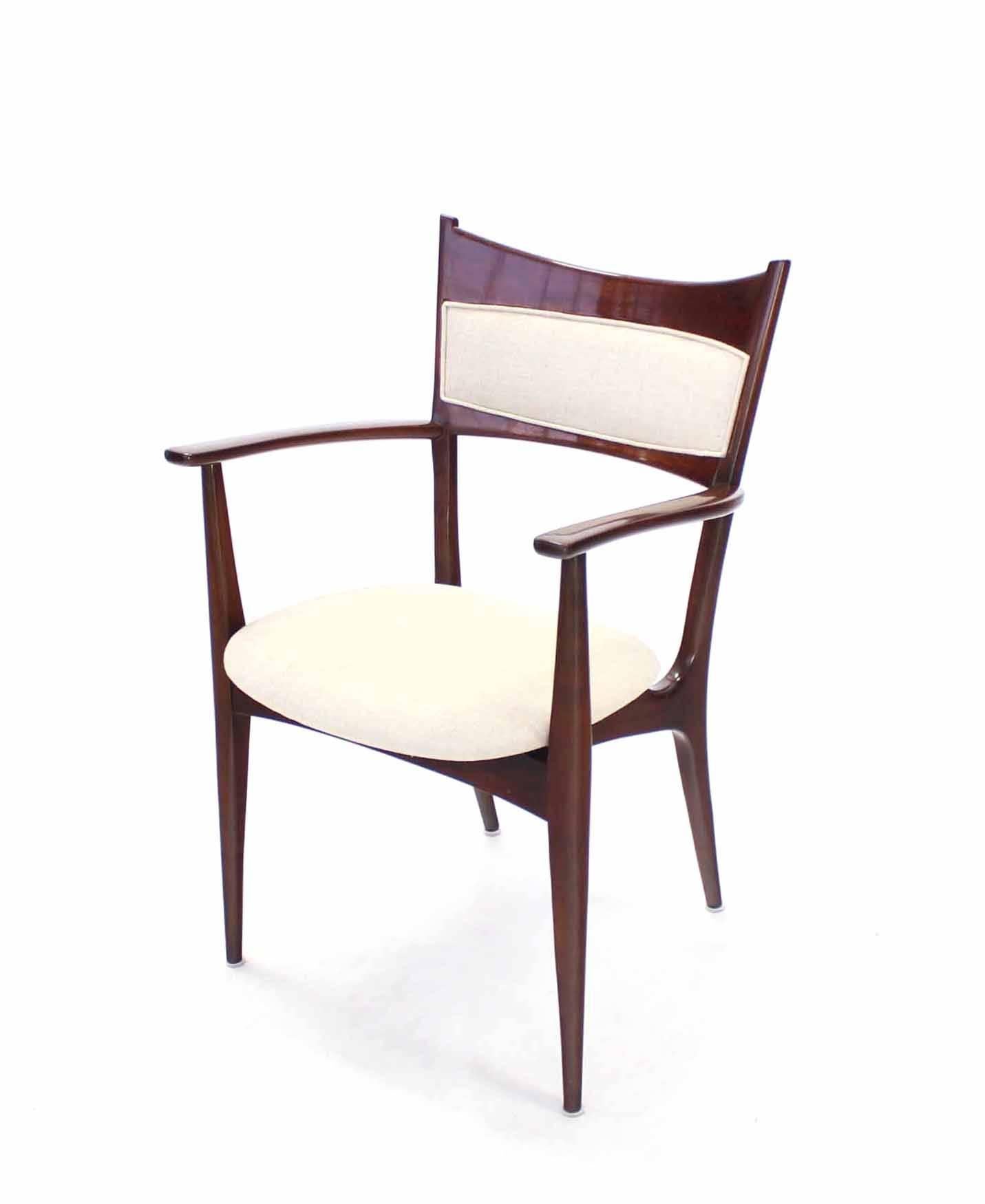 Set of Six Italian Modern Dining Chairs with New Upholstery 2