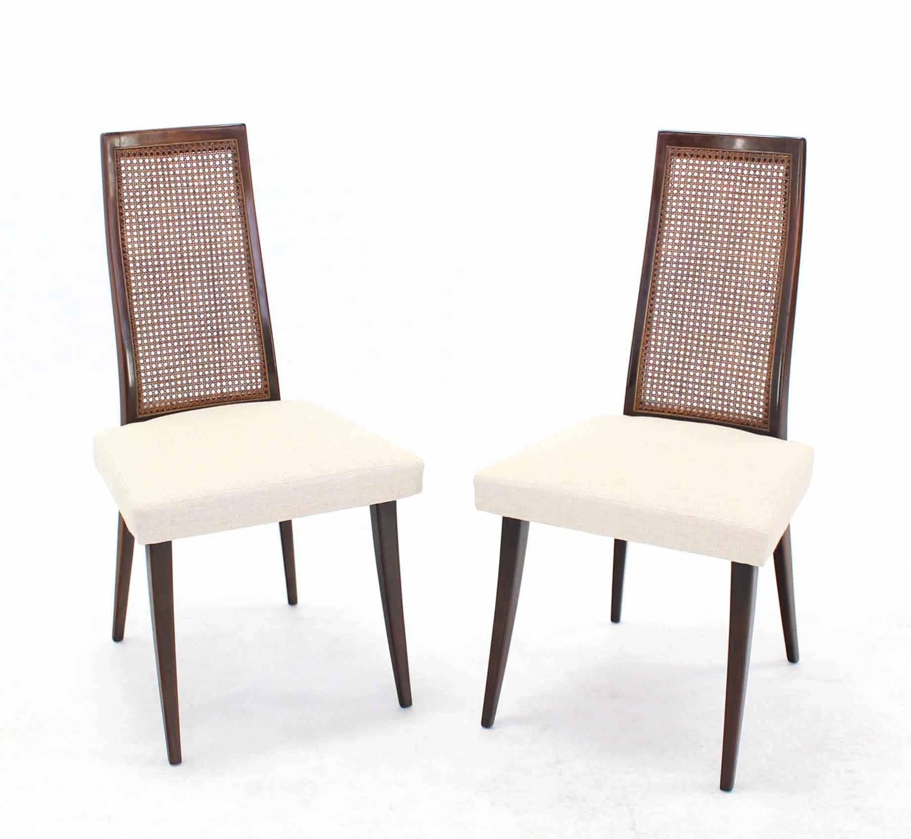 Mid-Century Modern Set of Six Harvey Probber Dining Chairs with New Linen Upholstery