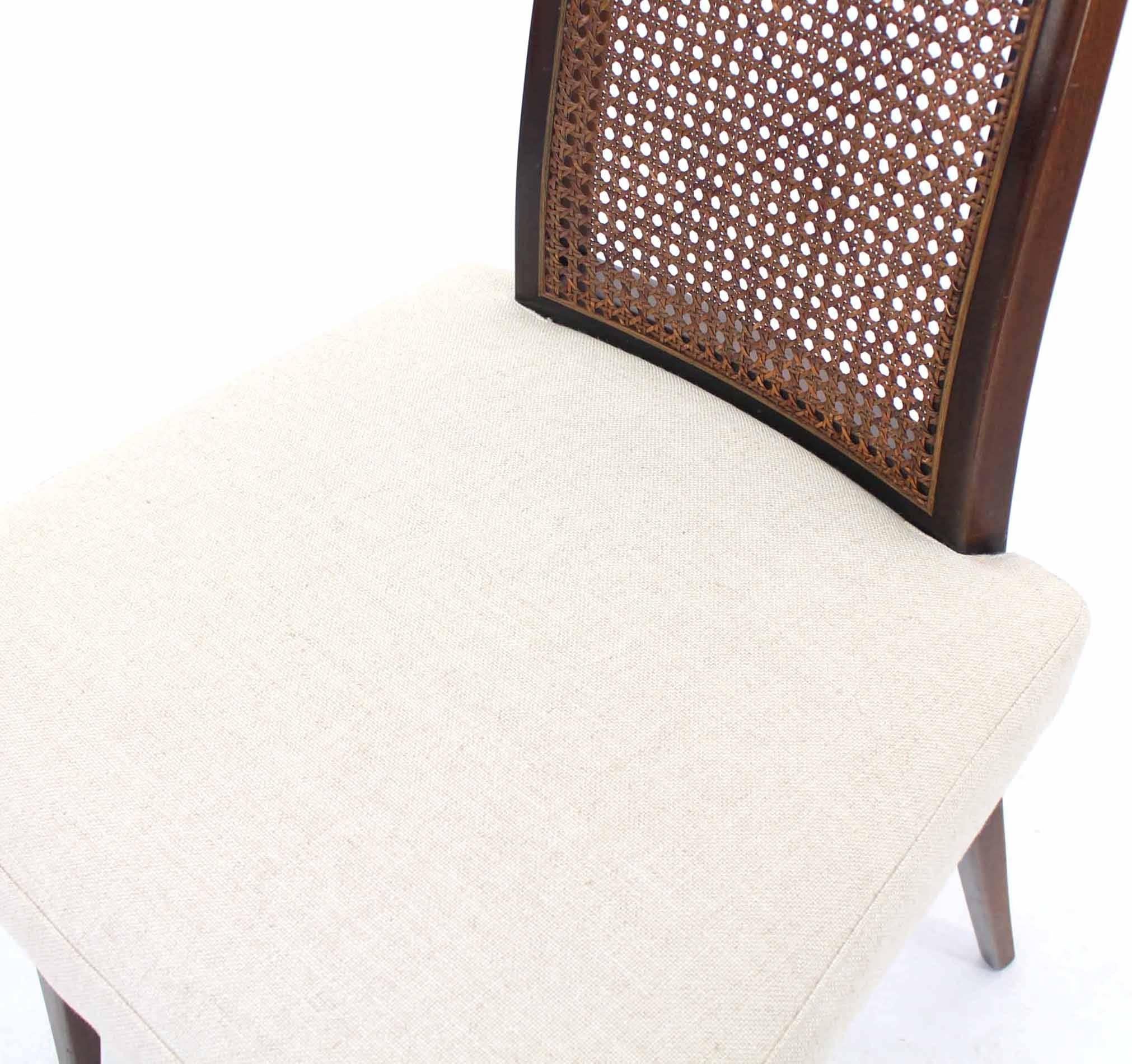 American Set of Six Harvey Probber Dining Chairs with New Linen Upholstery