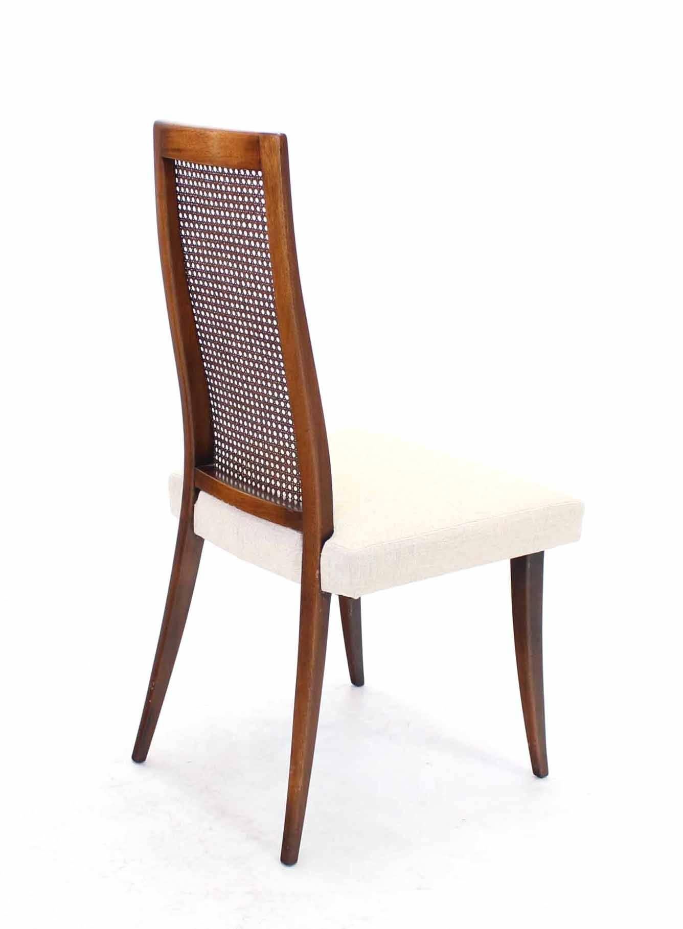Set of Six Harvey Probber Dining Chairs with New Linen Upholstery 2