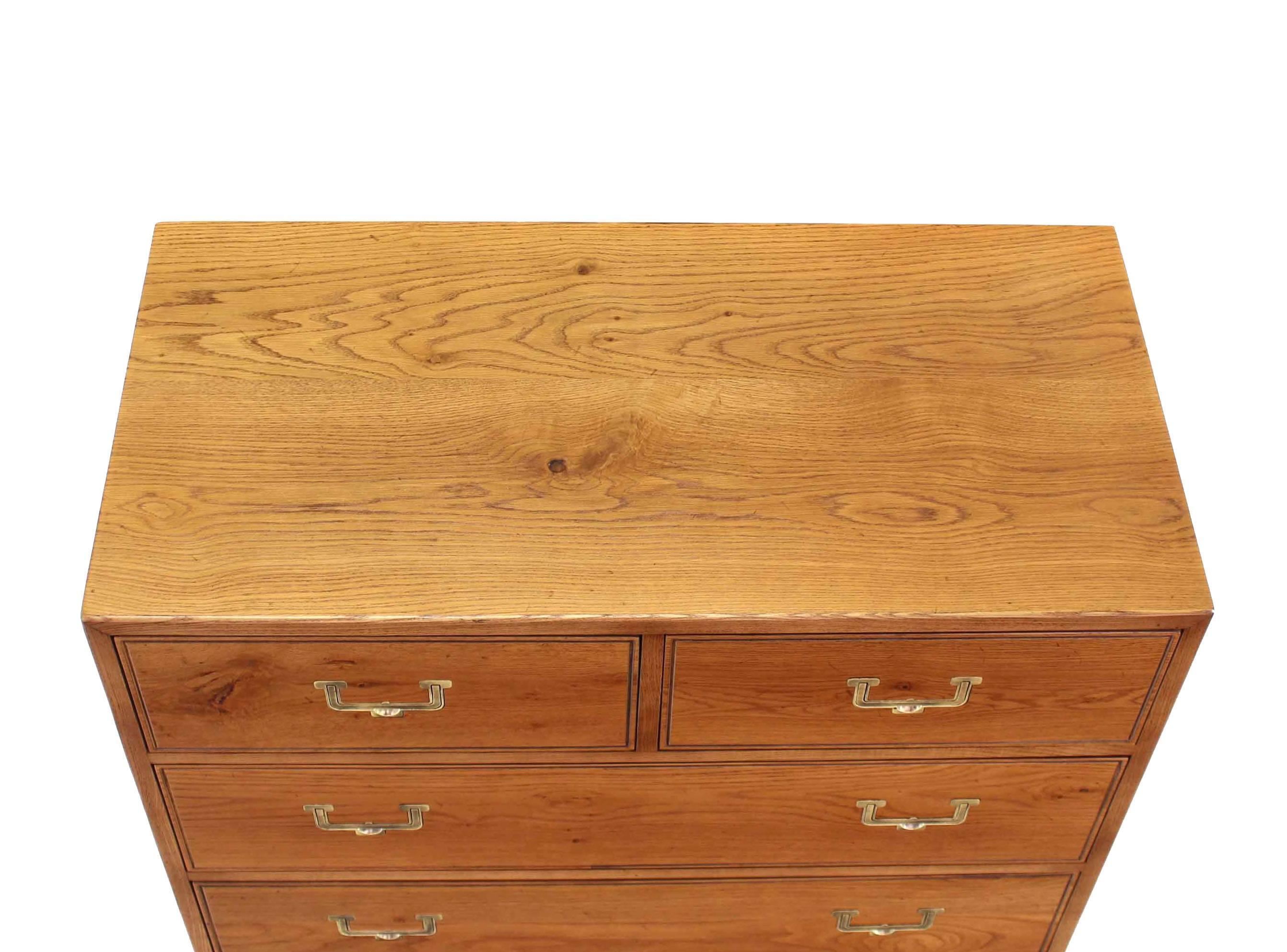 Campaign Style Brass Hardware Six-Drawer High Chest 1