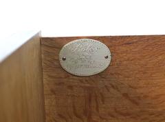 Baker Modern Five Drawer High Chest Tambour Door Compartment Brass Hardware Pull