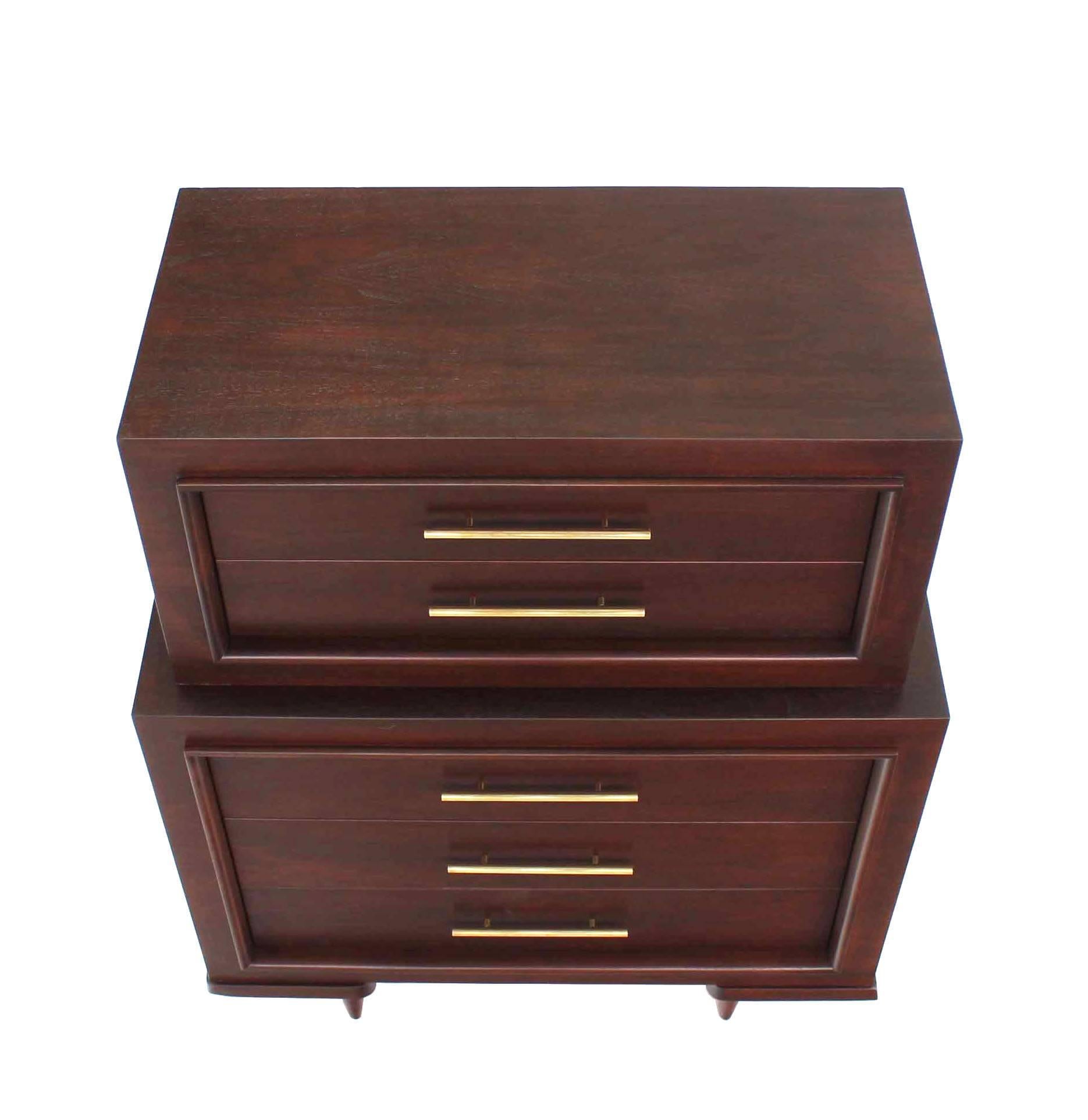 Very nice five drawers high chest with nice large heavy solid brass pulls.