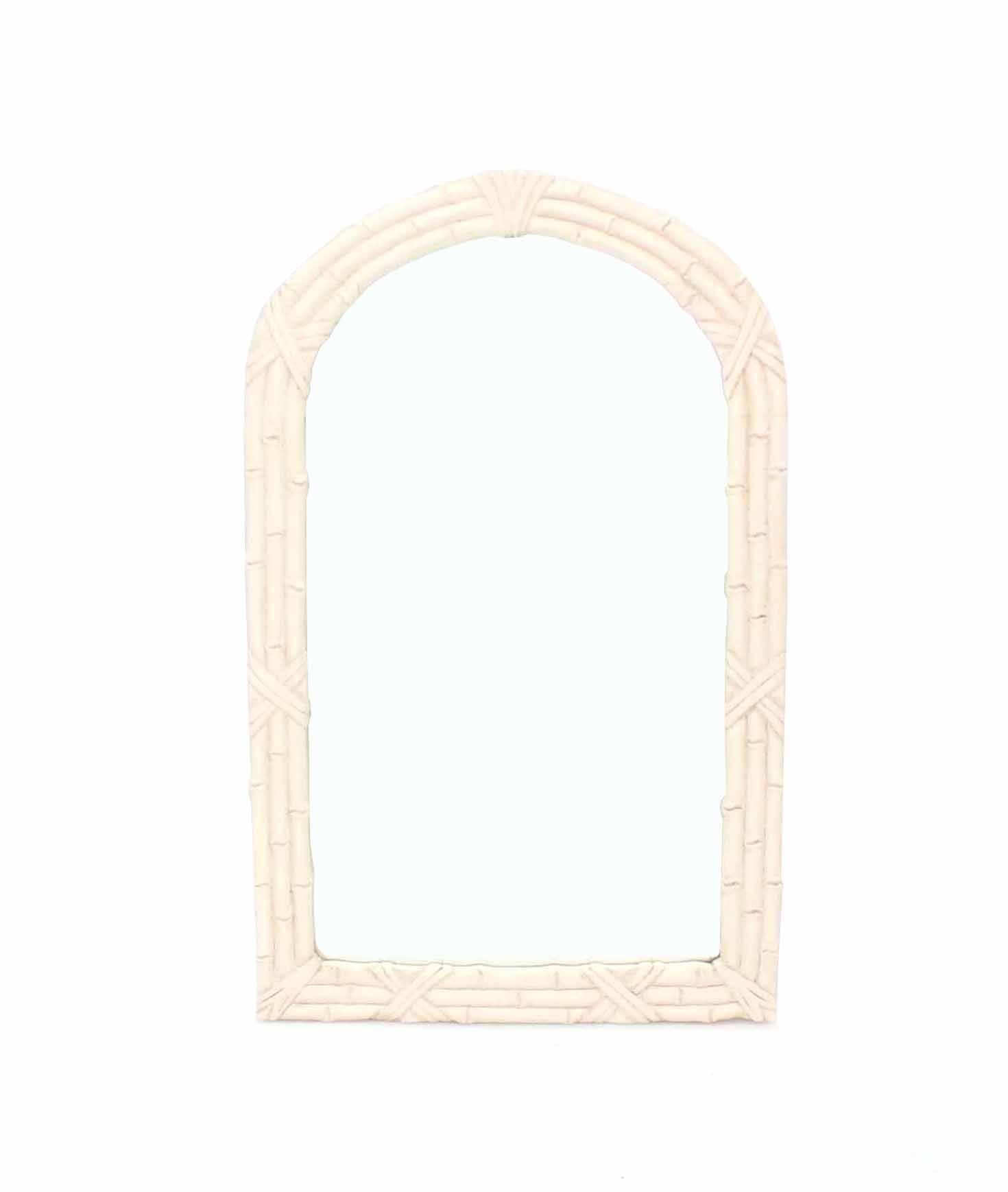 Mid-Century Modern Arched Top Faux Bamboo Mirror In Excellent Condition For Sale In Rockaway, NJ